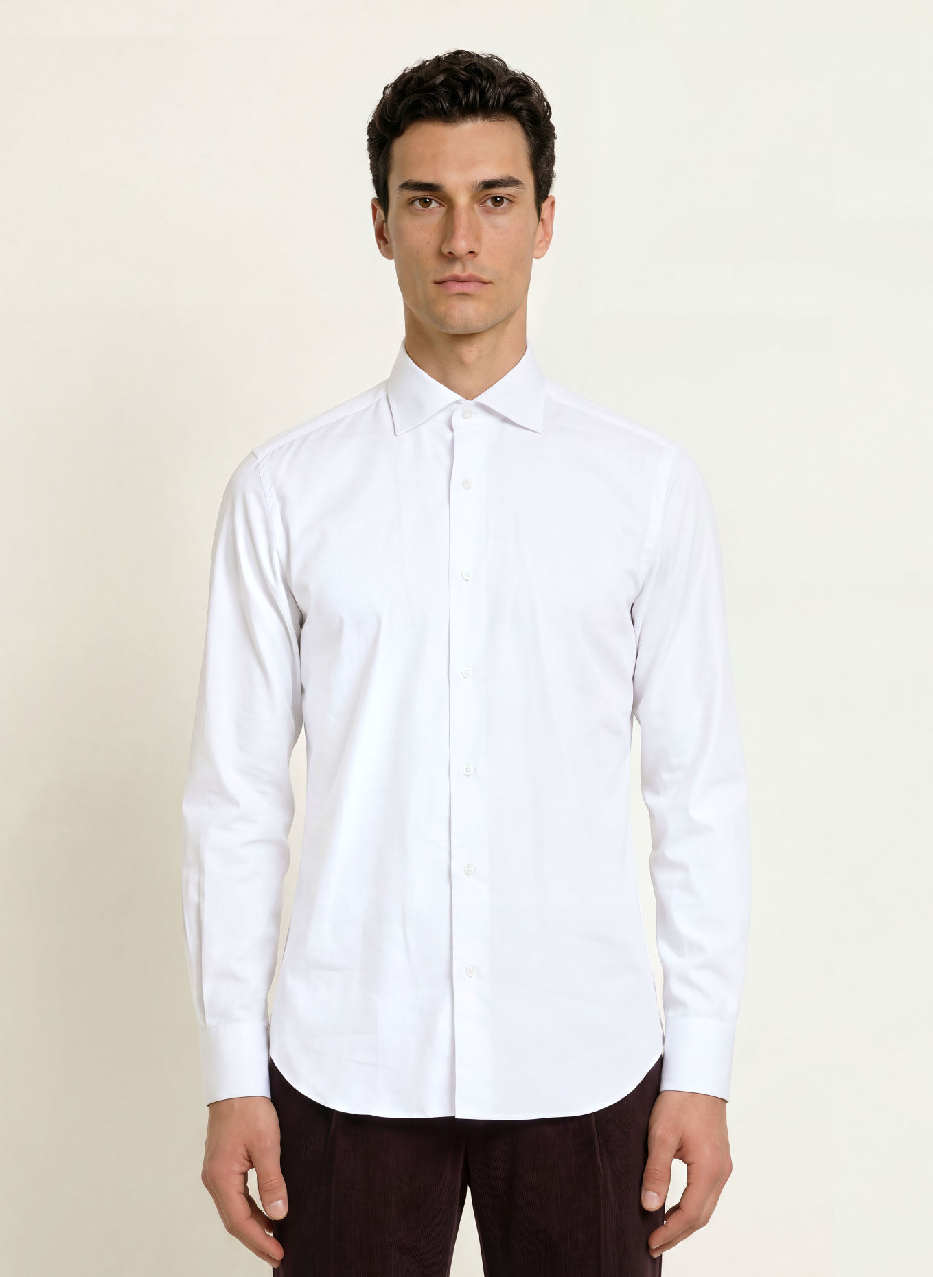 BARBA NAPOLI Overhemd, slim fit: WIT