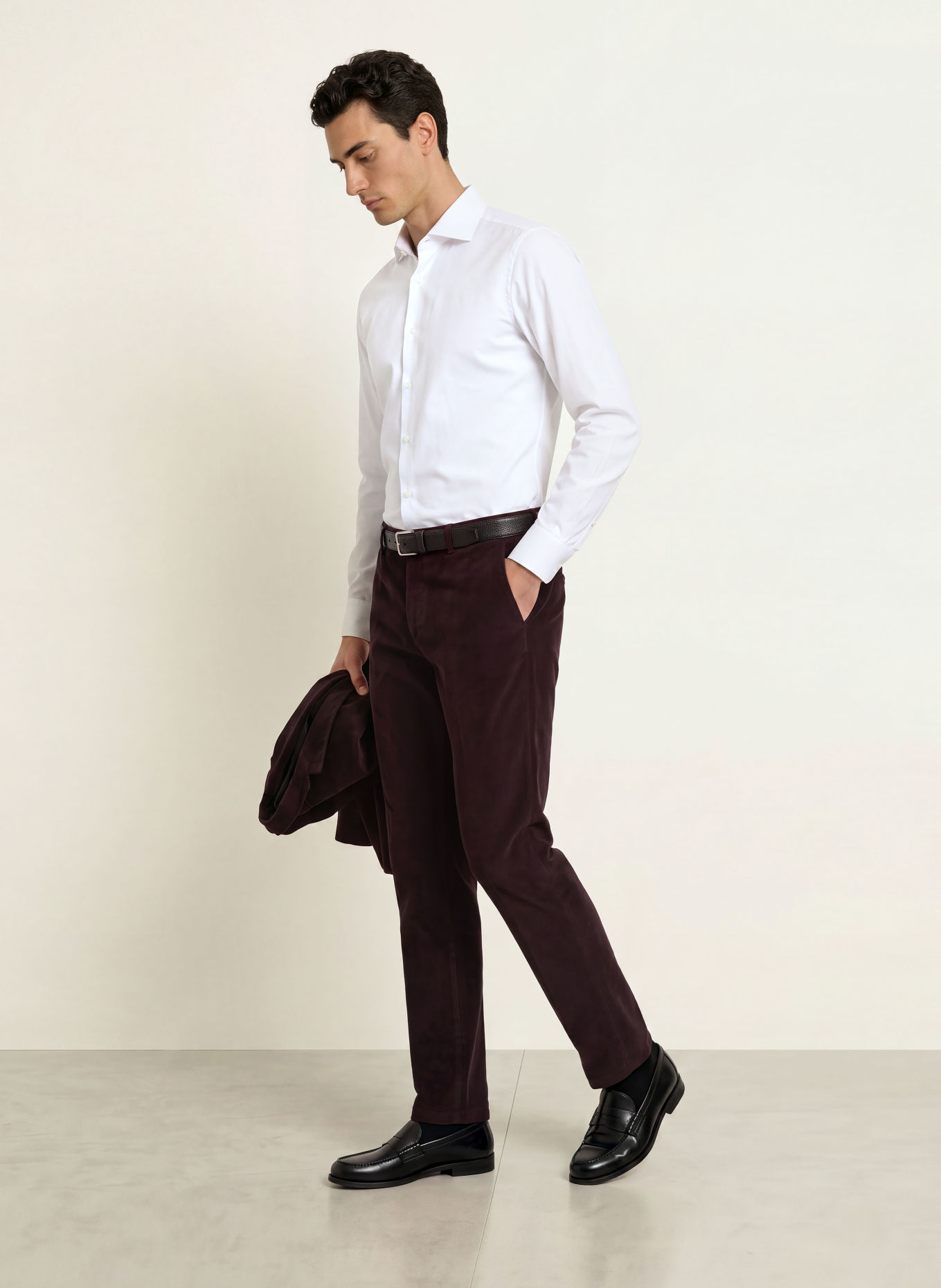 BARBA NAPOLI Overhemd, slim fit: WIT