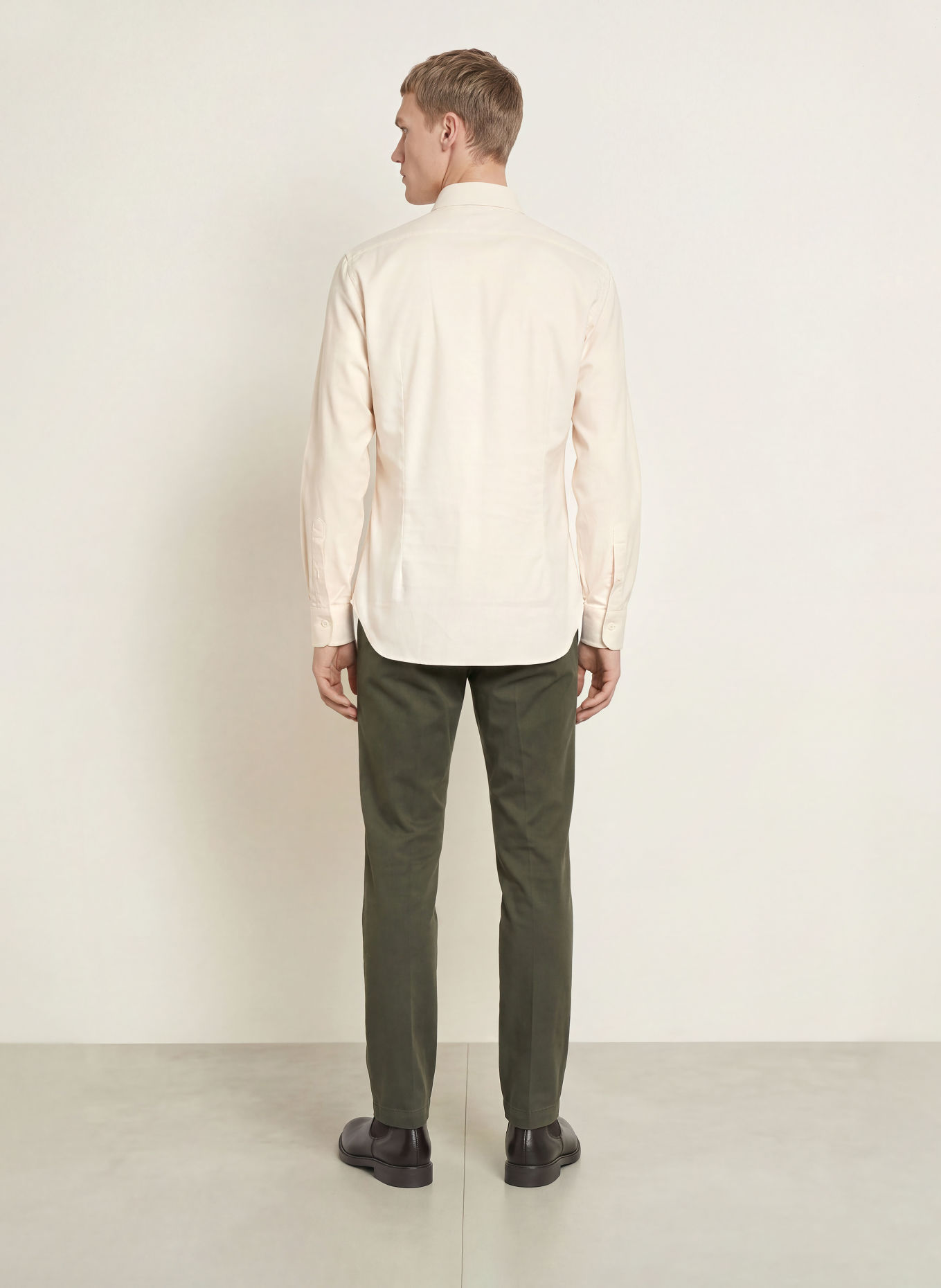 BARBA NAPOLI Flanellen overhemd, slim fit: WIT