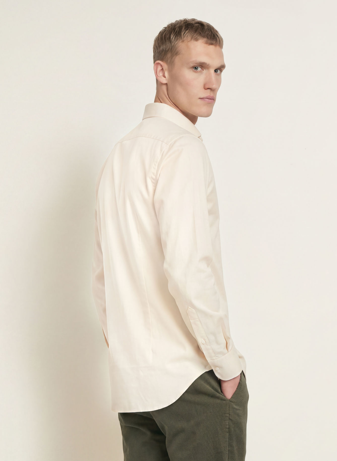 BARBA NAPOLI Flanellen overhemd, slim fit: WIT