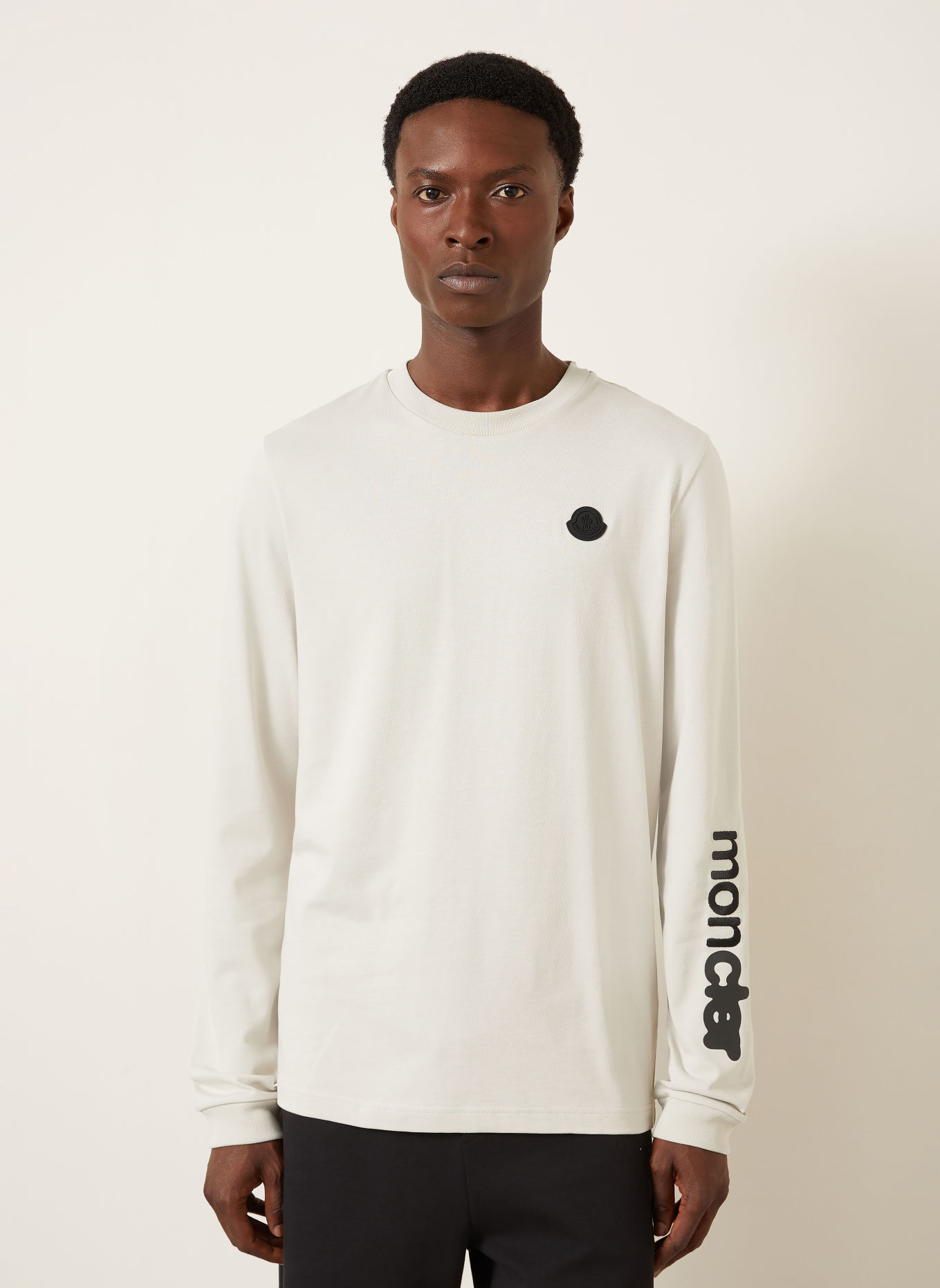 MONCLER Koszulka z długim rękawem: BEŻOWY / CZARNY