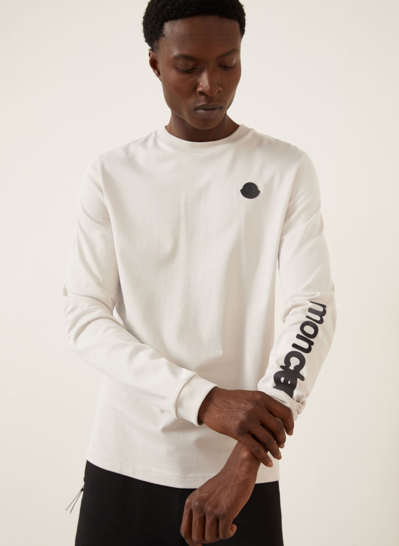 MONCLER Koszulka z długim rękawem: BEŻOWY / CZARNY