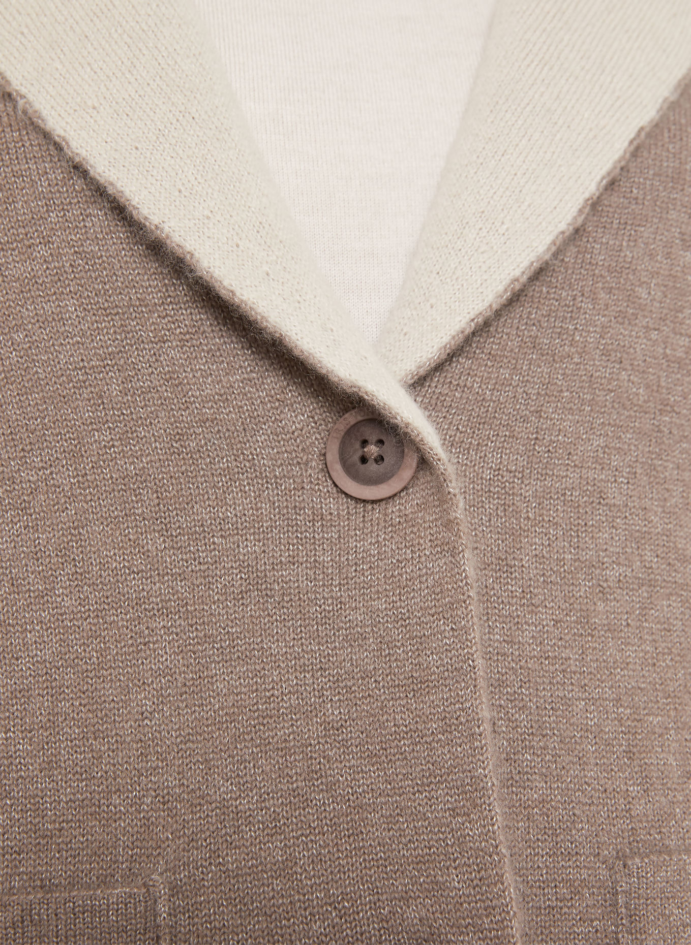 IRIS von ARNIM DAVITA Knitted Blazer with Cashmere: TAUPE / CREAM