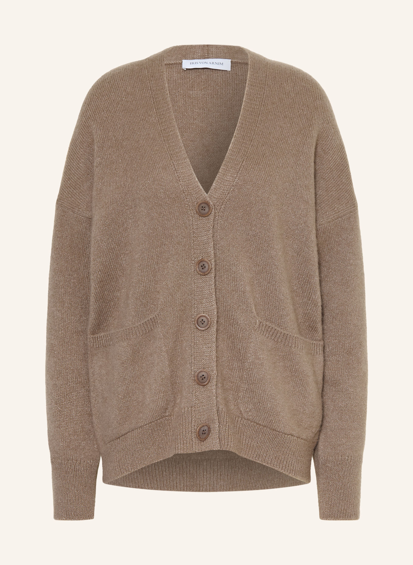 IRIS von ARNIM ROSALIND Cardigan with Cashmere: TAUPE