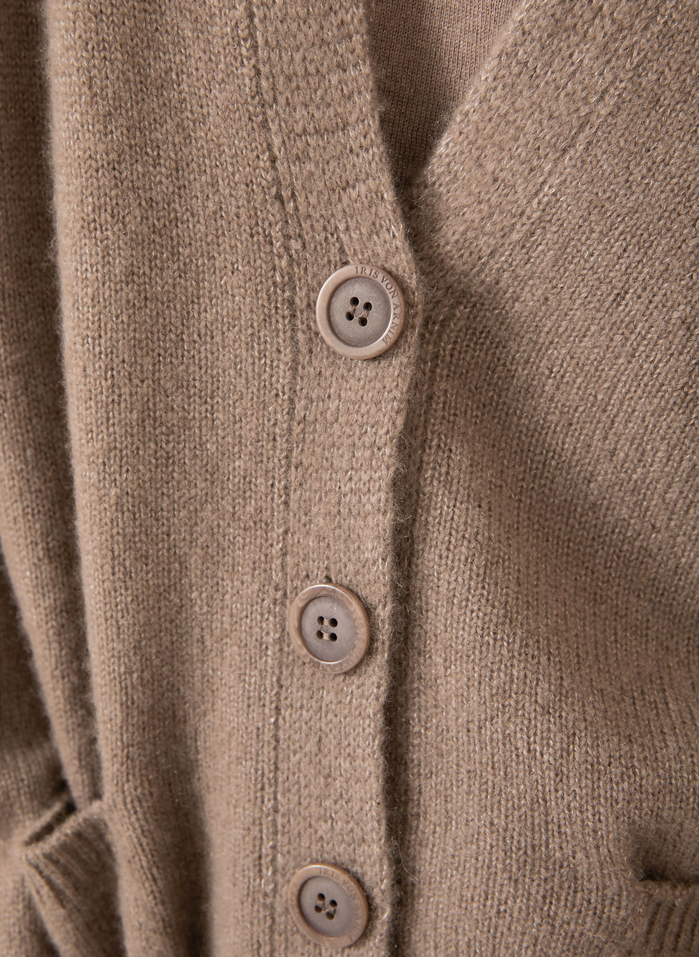 IRIS von ARNIM ROSALIND Cardigan with Cashmere: TAUPE