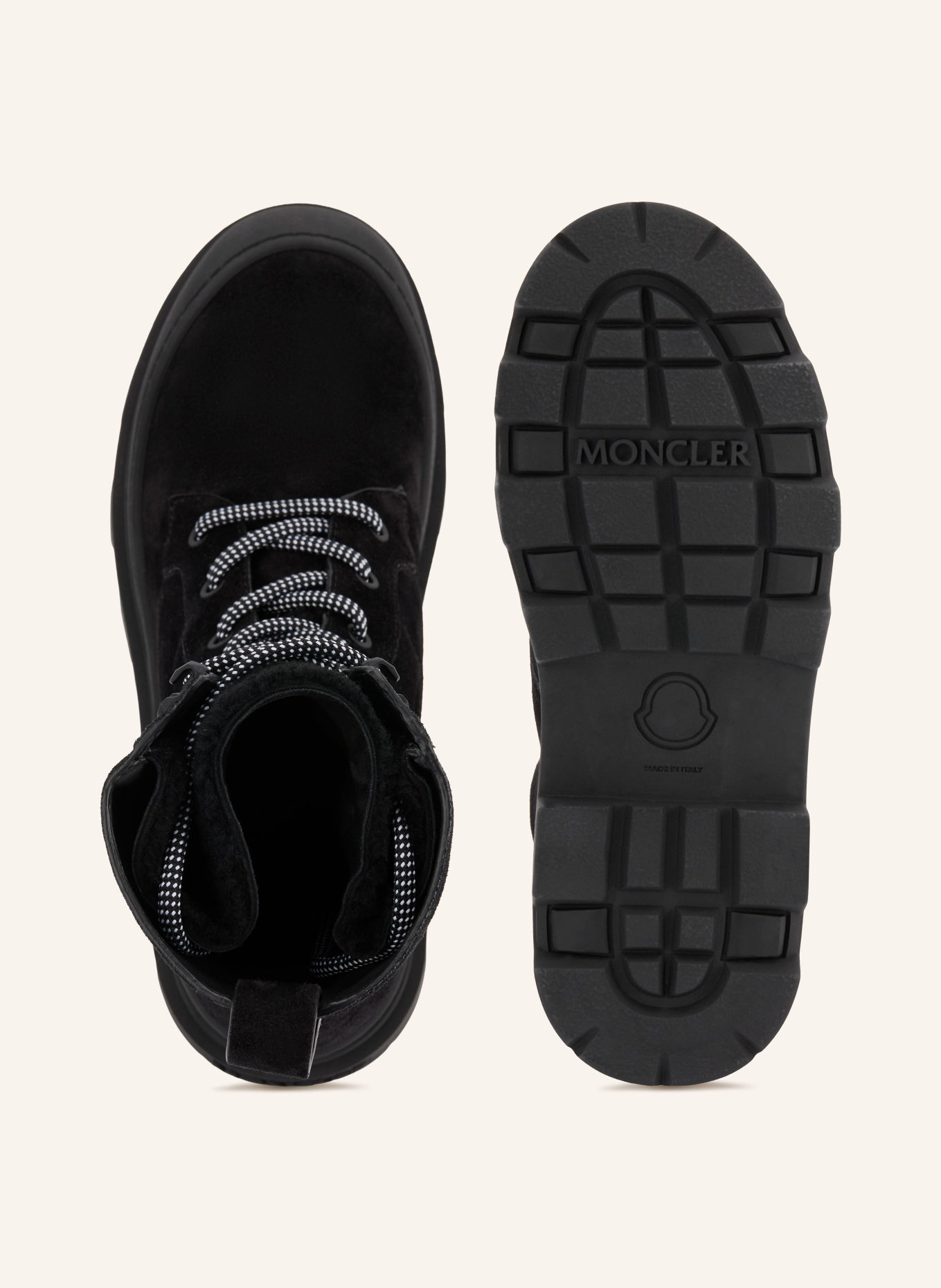 MONCLER Botki sznurowane VERA: CZARNY