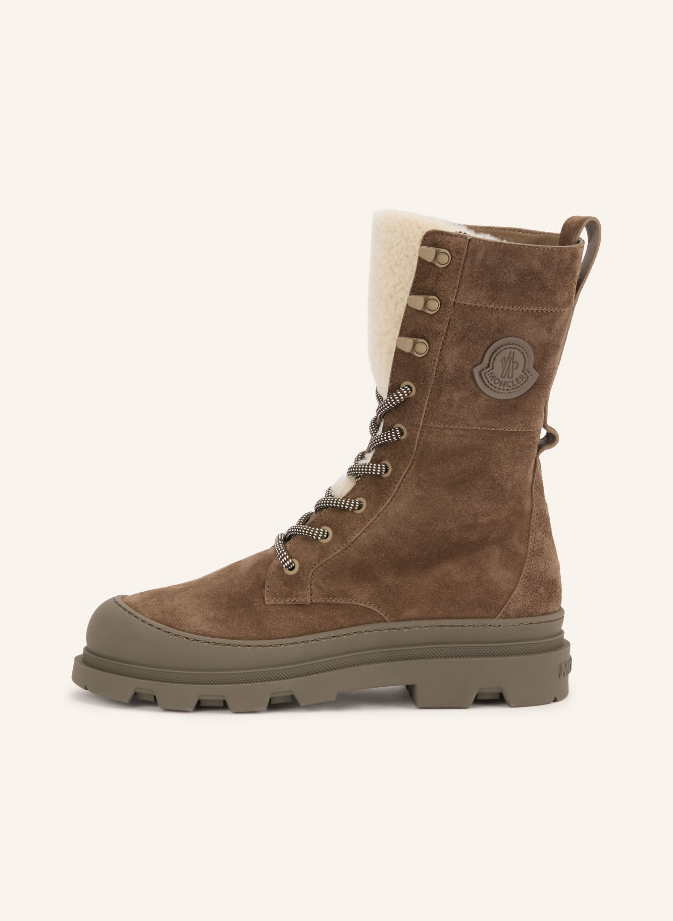 MONCLER Botki sznurowane VERA: BRĄZOWY / KREMOWY