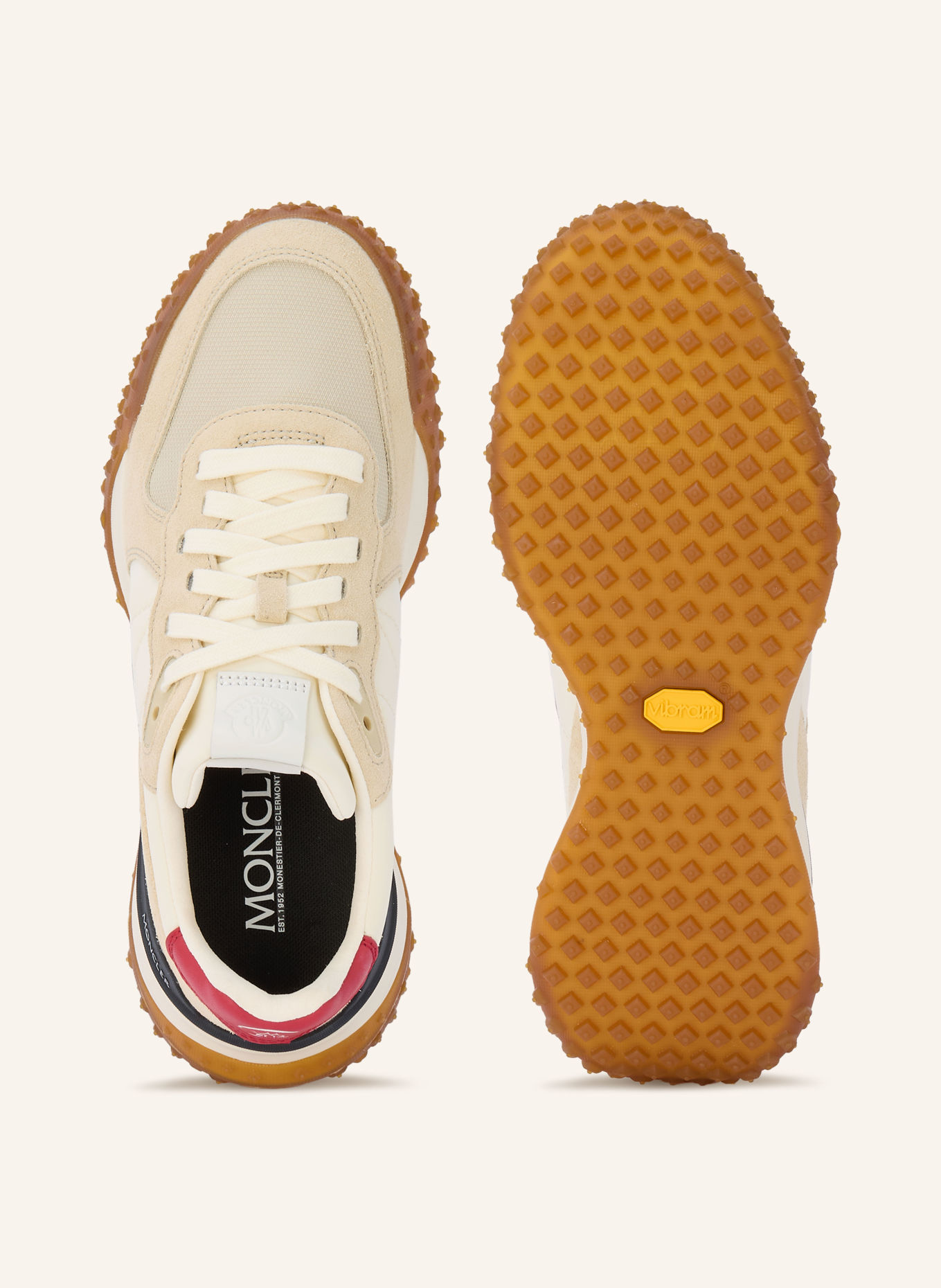MONCLER CITY TREK Sneakers: CREAM / RED / BLACK
