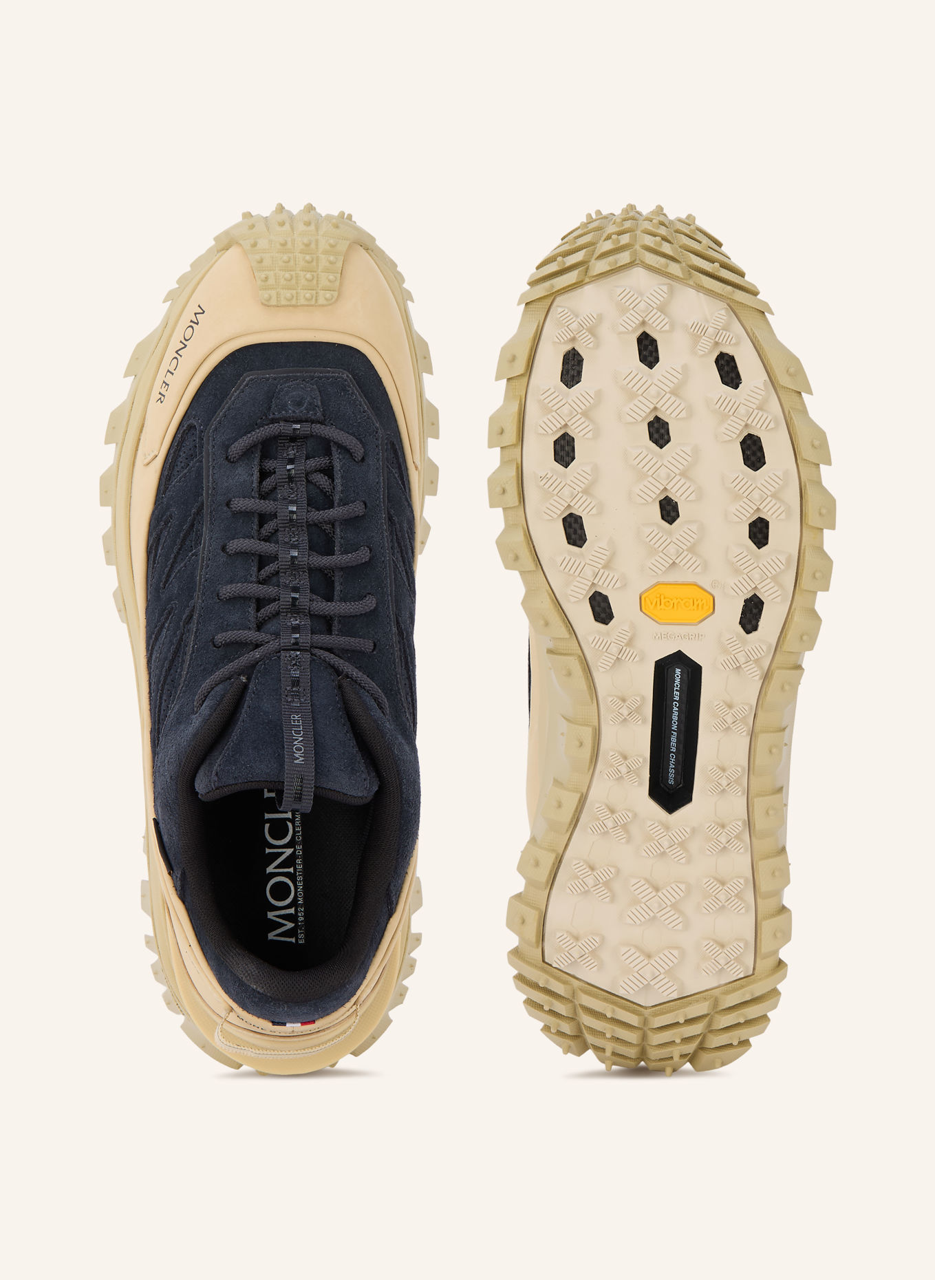 MONCLER TRAILGRIP Sneakers: DARK BLUE / BEIGE