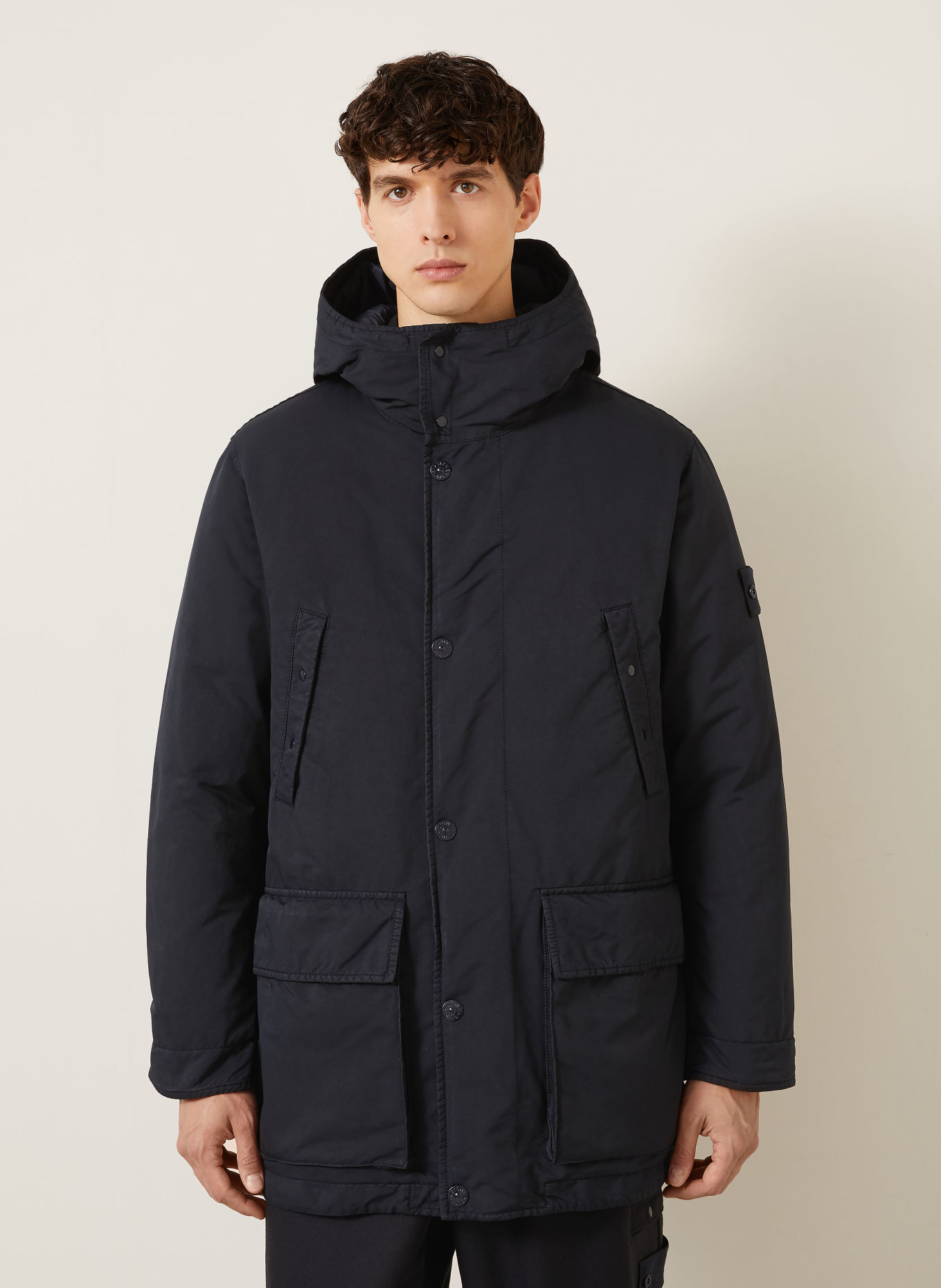 STONE ISLAND Donsparka GHOST: DONKERBLAUW