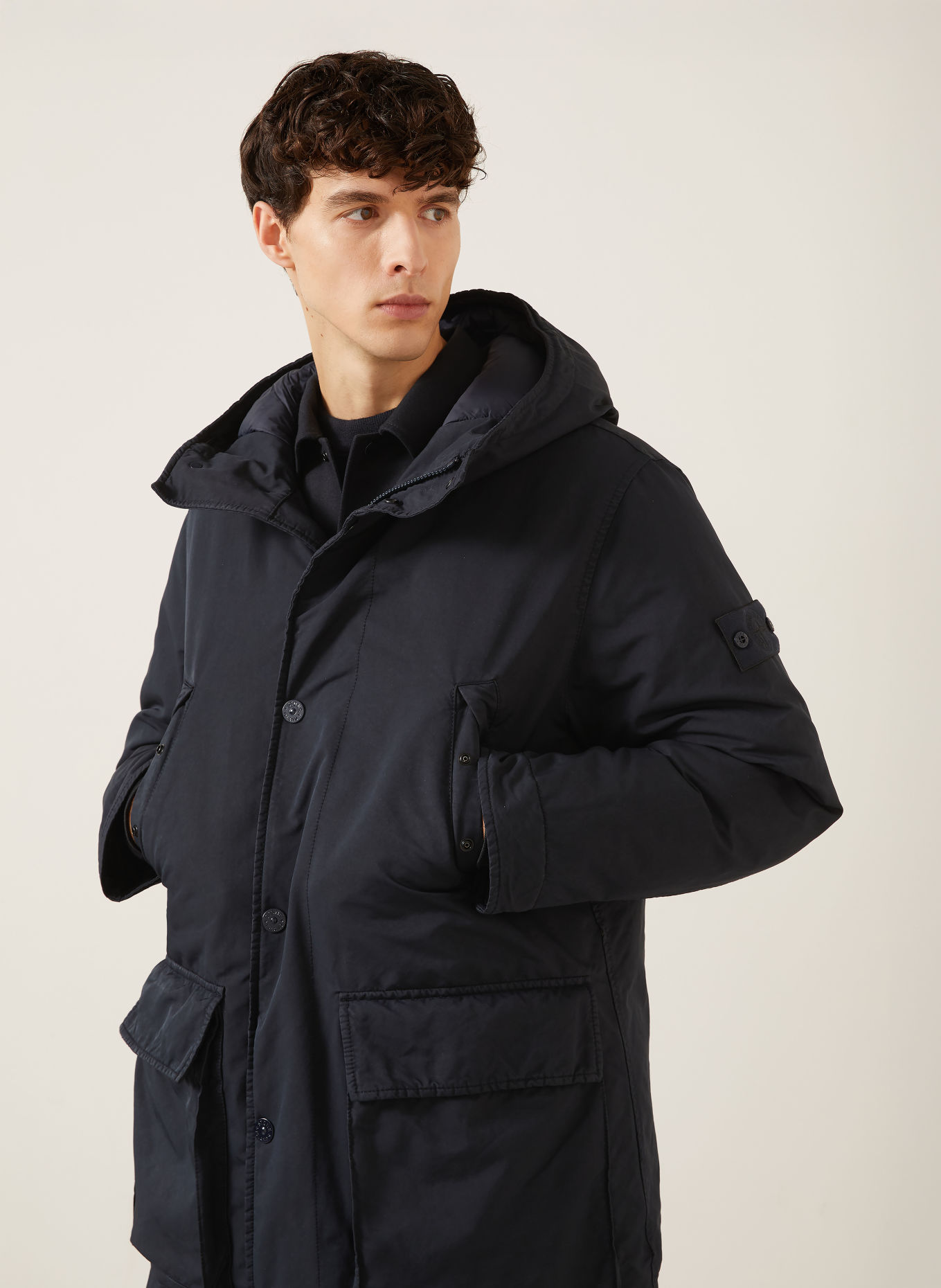 STONE ISLAND Donsparka GHOST: DONKERBLAUW