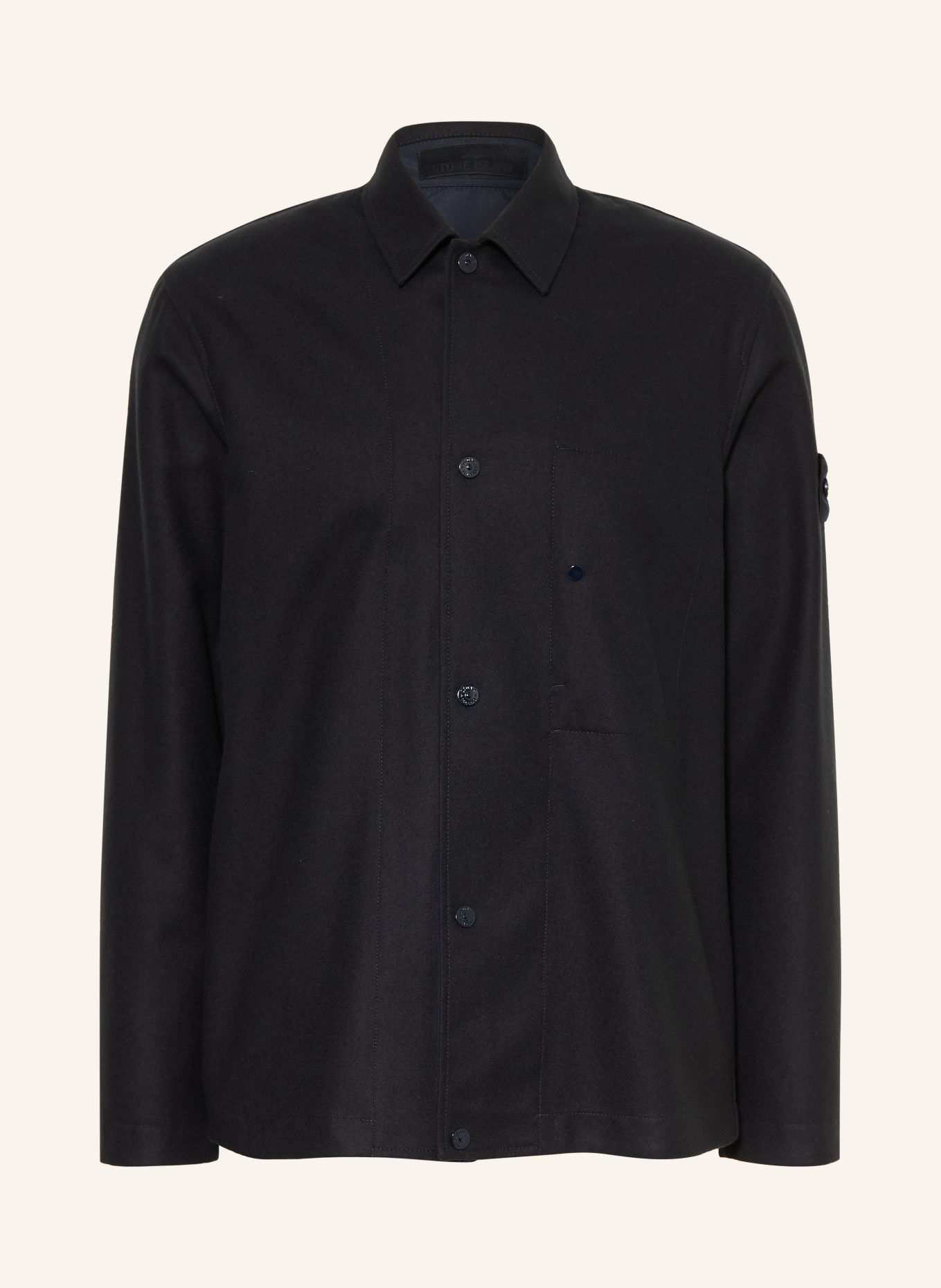 STONE ISLAND Overjacket GHOST van flanel: DONKERBLAUW