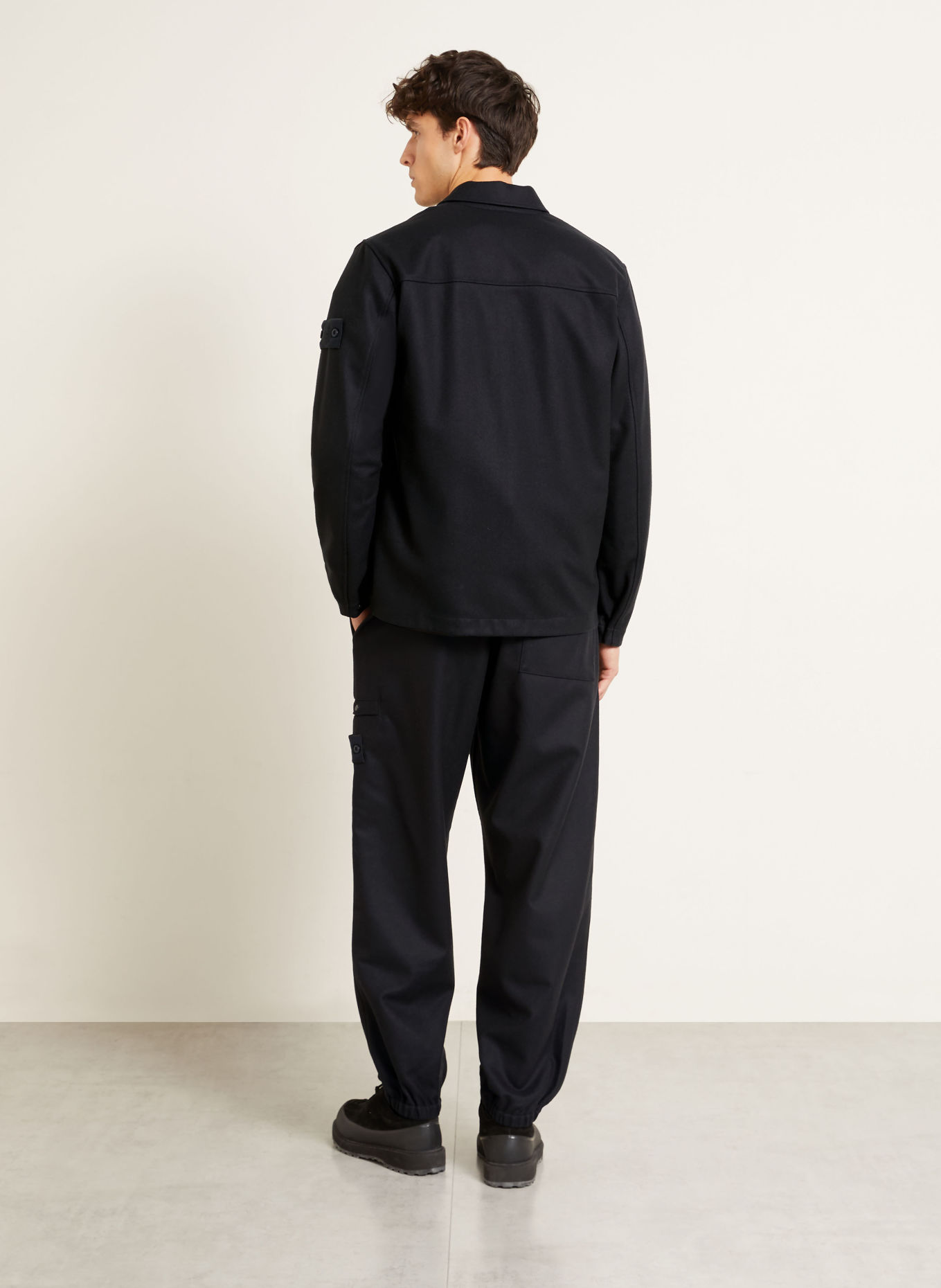 STONE ISLAND Overjacket GHOST van flanel: DONKERBLAUW