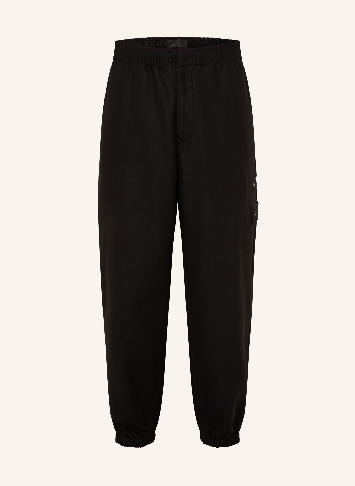 STONE ISLAND Flanellhose GHOST im Jogging-Stil Extra Slim Fit: SCHWARZ