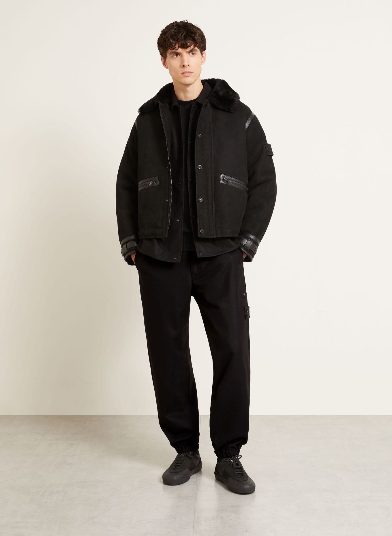 STONE ISLAND Flanellhose GHOST im Jogging-Stil Extra Slim Fit: SCHWARZ