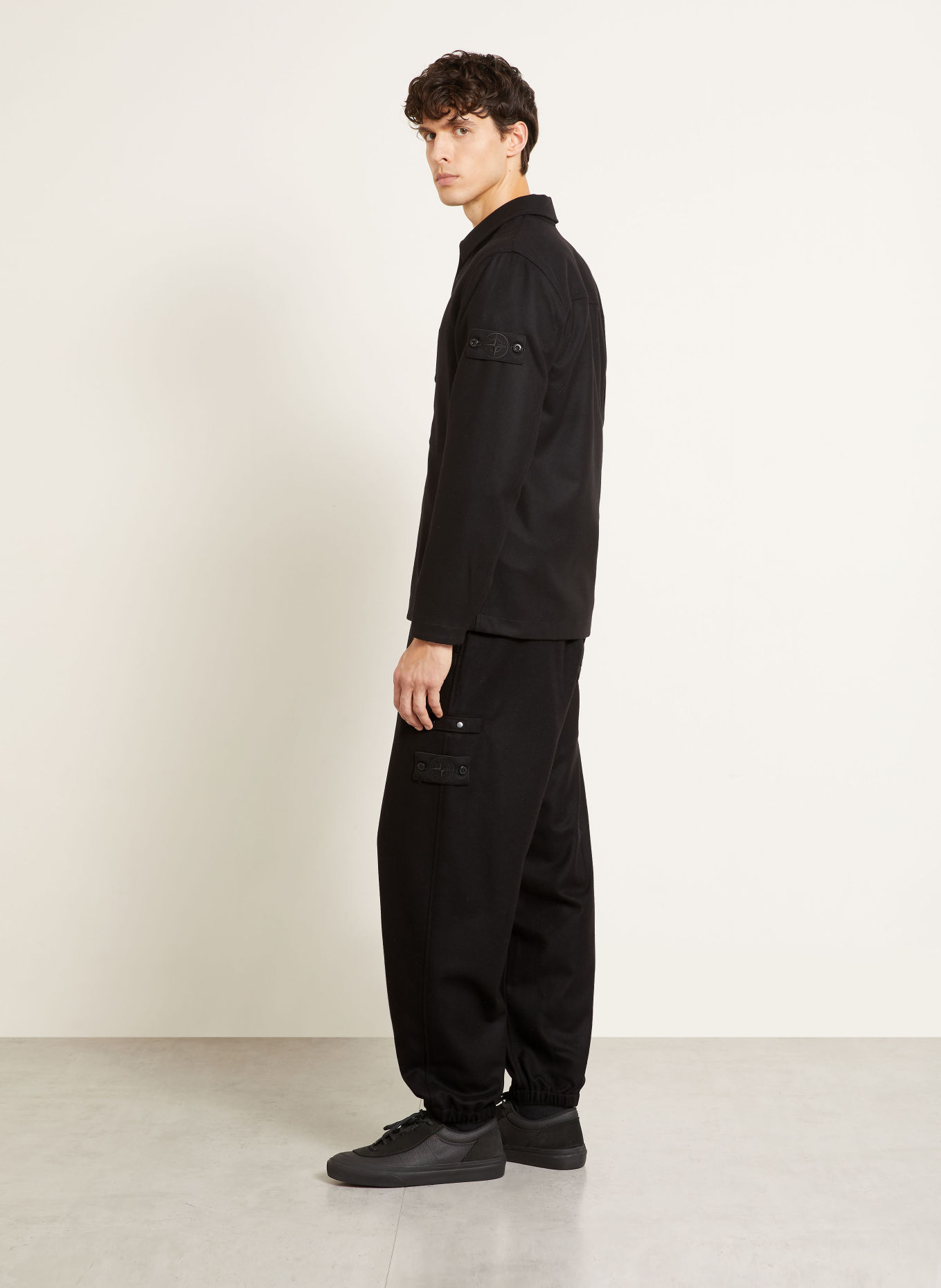 STONE ISLAND Flanellhose GHOST im Jogging-Stil Extra Slim Fit: SCHWARZ