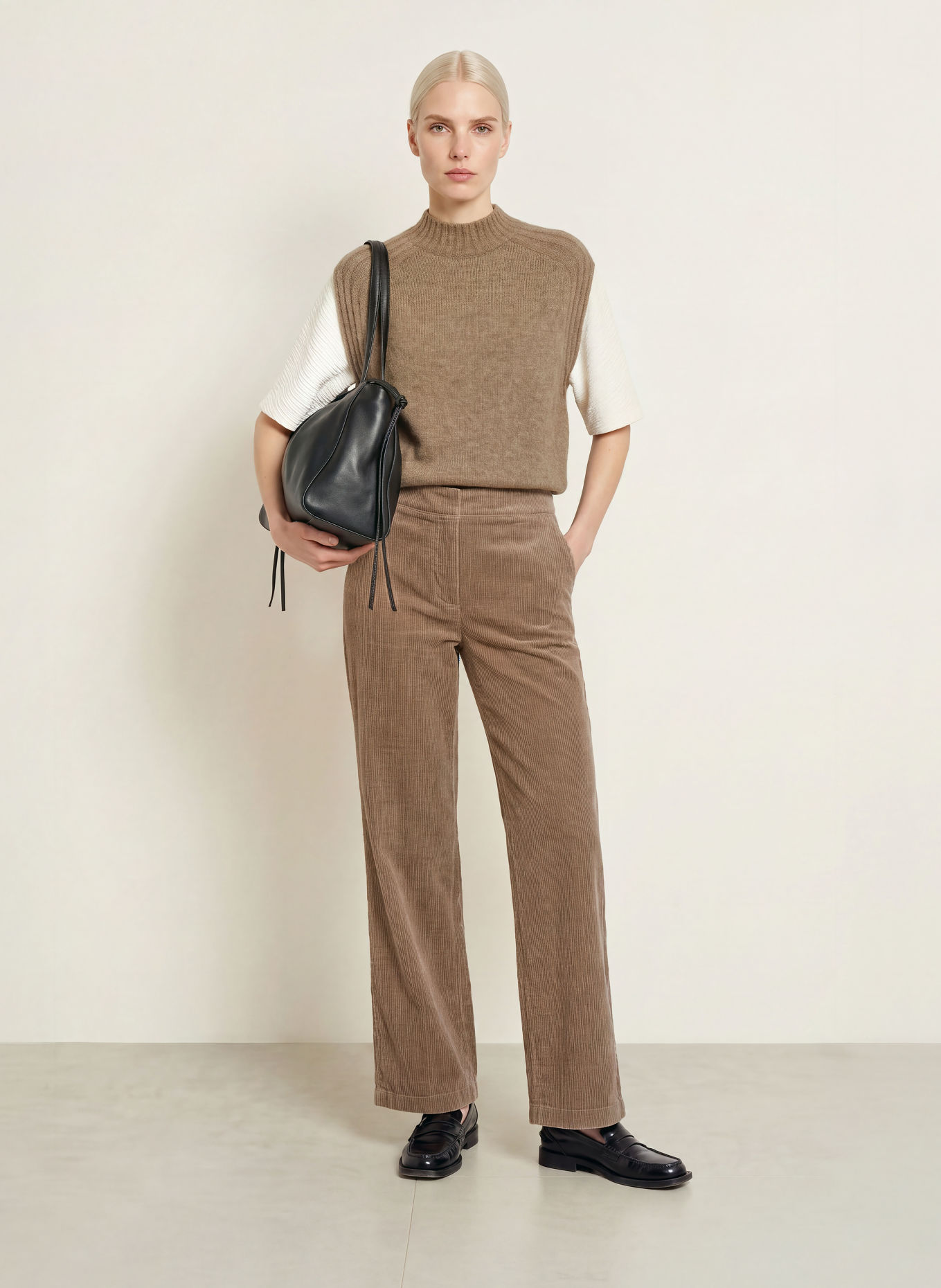 OPUS PANTS Corduroy pants MUCIA BASE: TAUPE