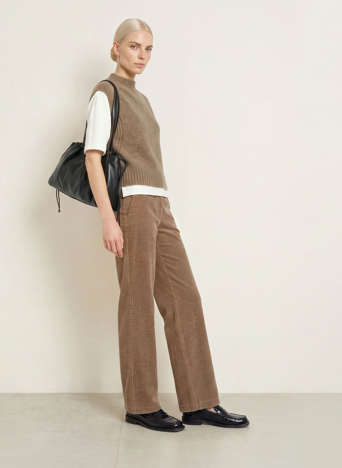 OPUS PANTS Corduroy pants MUCIA BASE: TAUPE