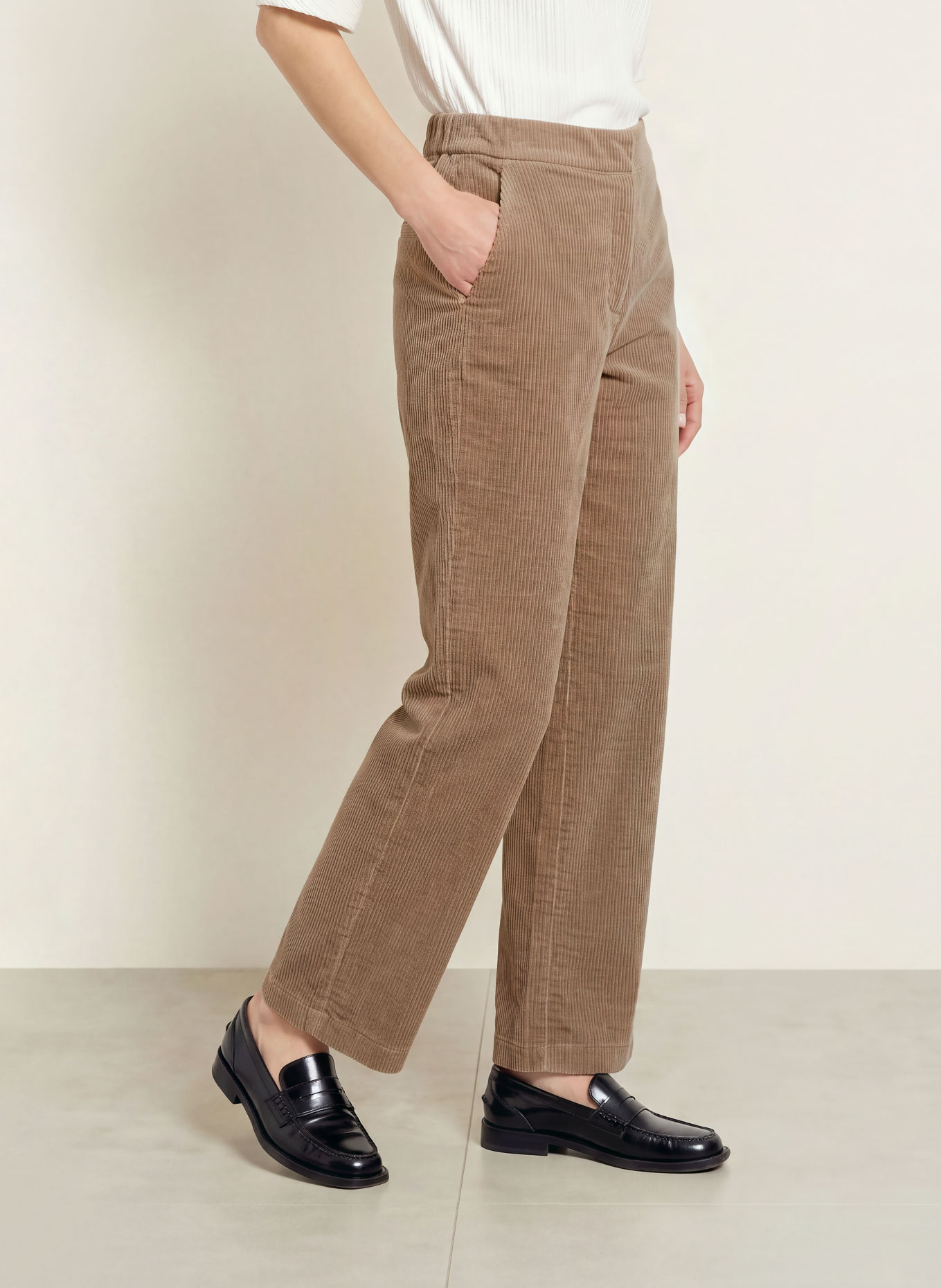 OPUS PANTS Corduroy pants MUCIA BASE: TAUPE