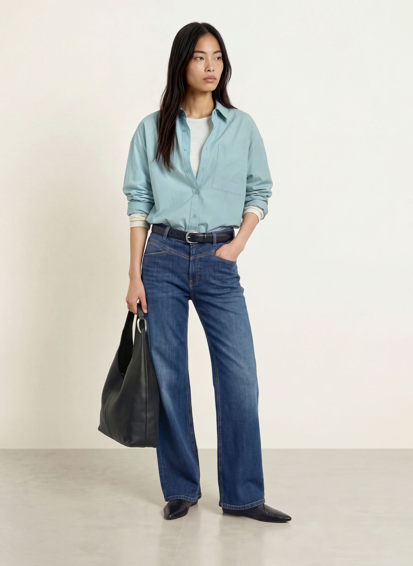 OPUS PANTS Hemdbluse FADY: BLAUGRAU