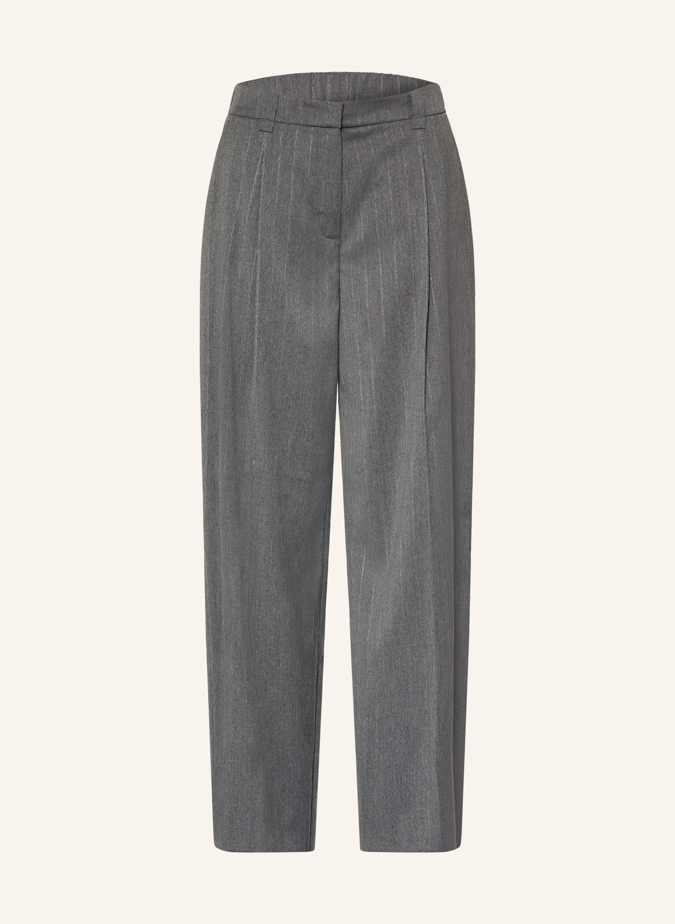OPUS PANTS MOIRA Trousers: DARK GRAY / LIGHT GRAY