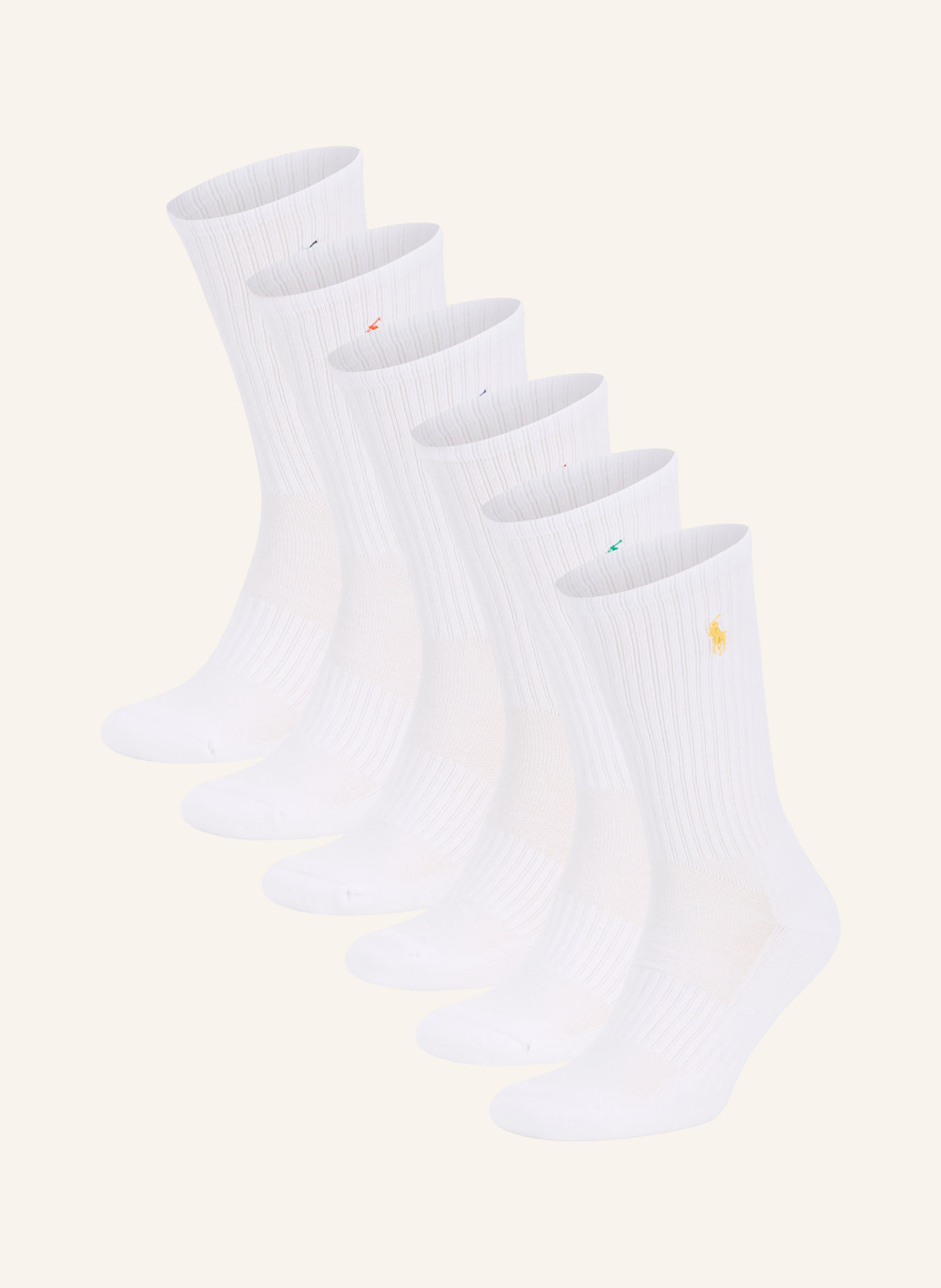 POLO RALPH LAUREN Set van 6 Sokken: WIT