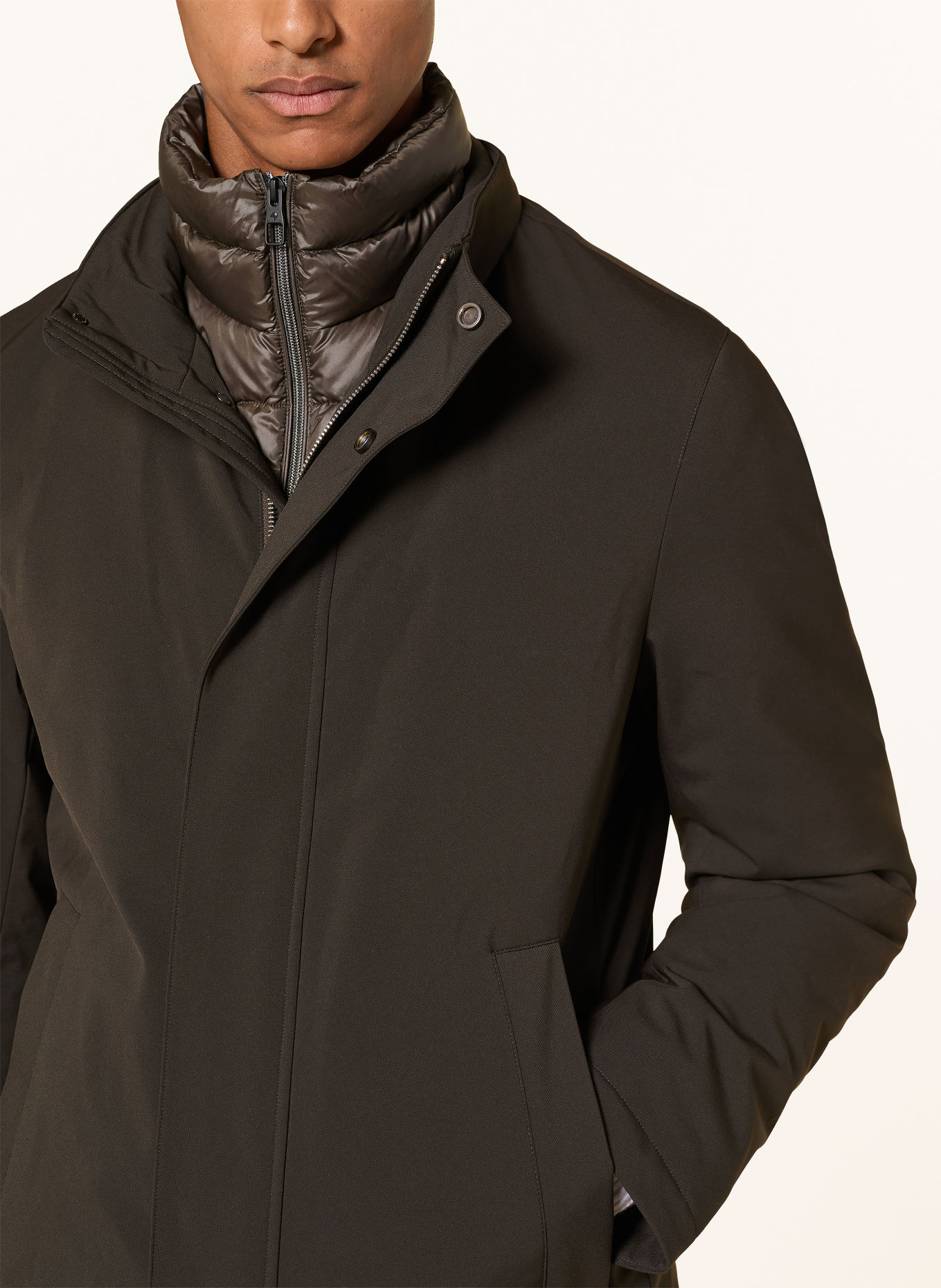 Montecore Daunenjacke mit herausnehmbarer Blende: KHAKI