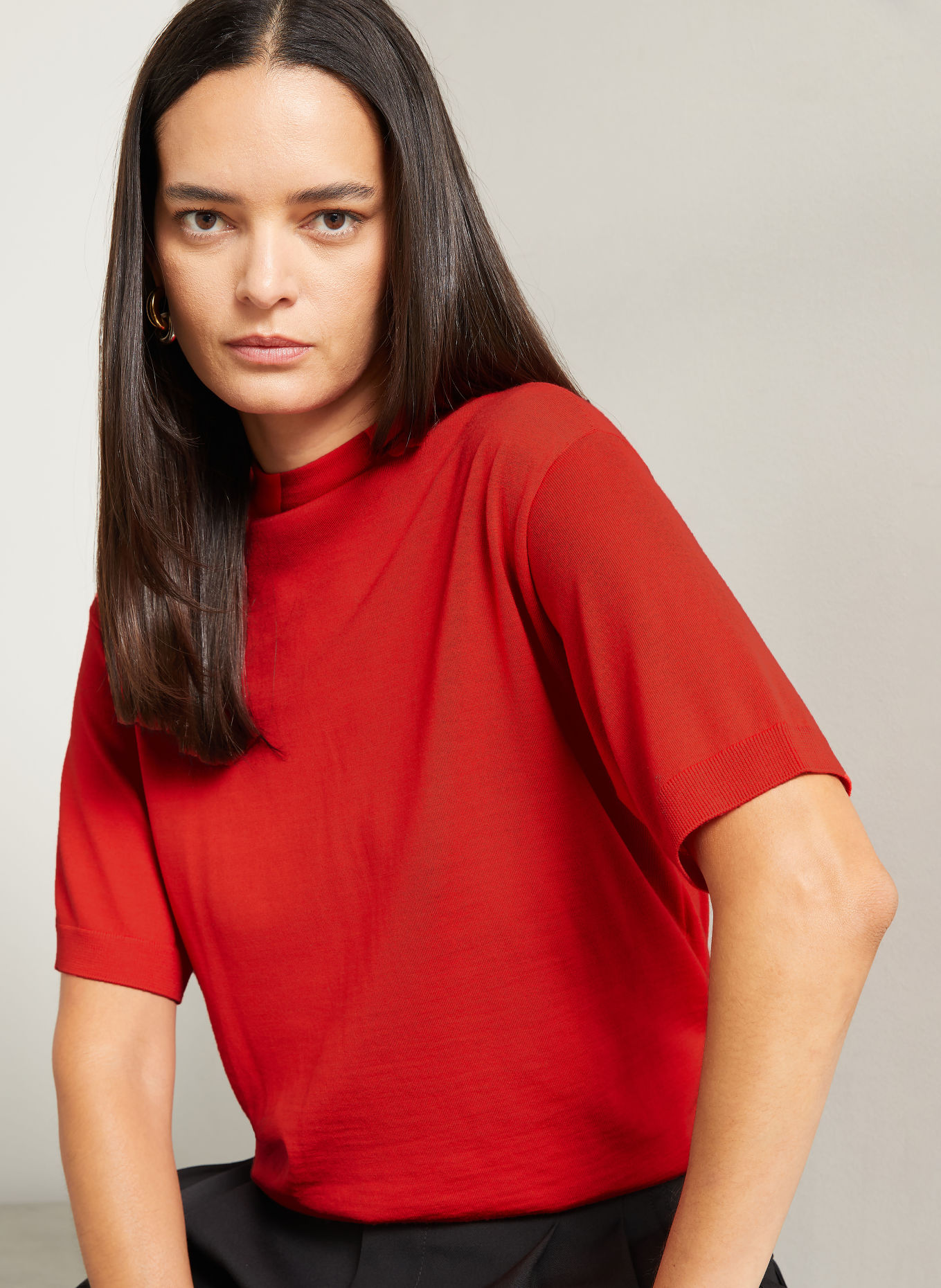 JIL SANDER Stickad tröja: RÖD