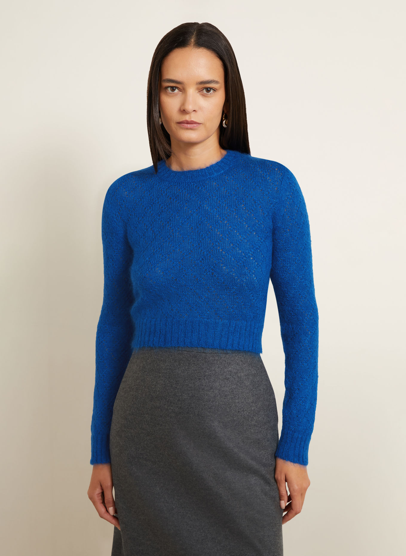 JIL SANDER Tröja med mohair och siden: BLÅ