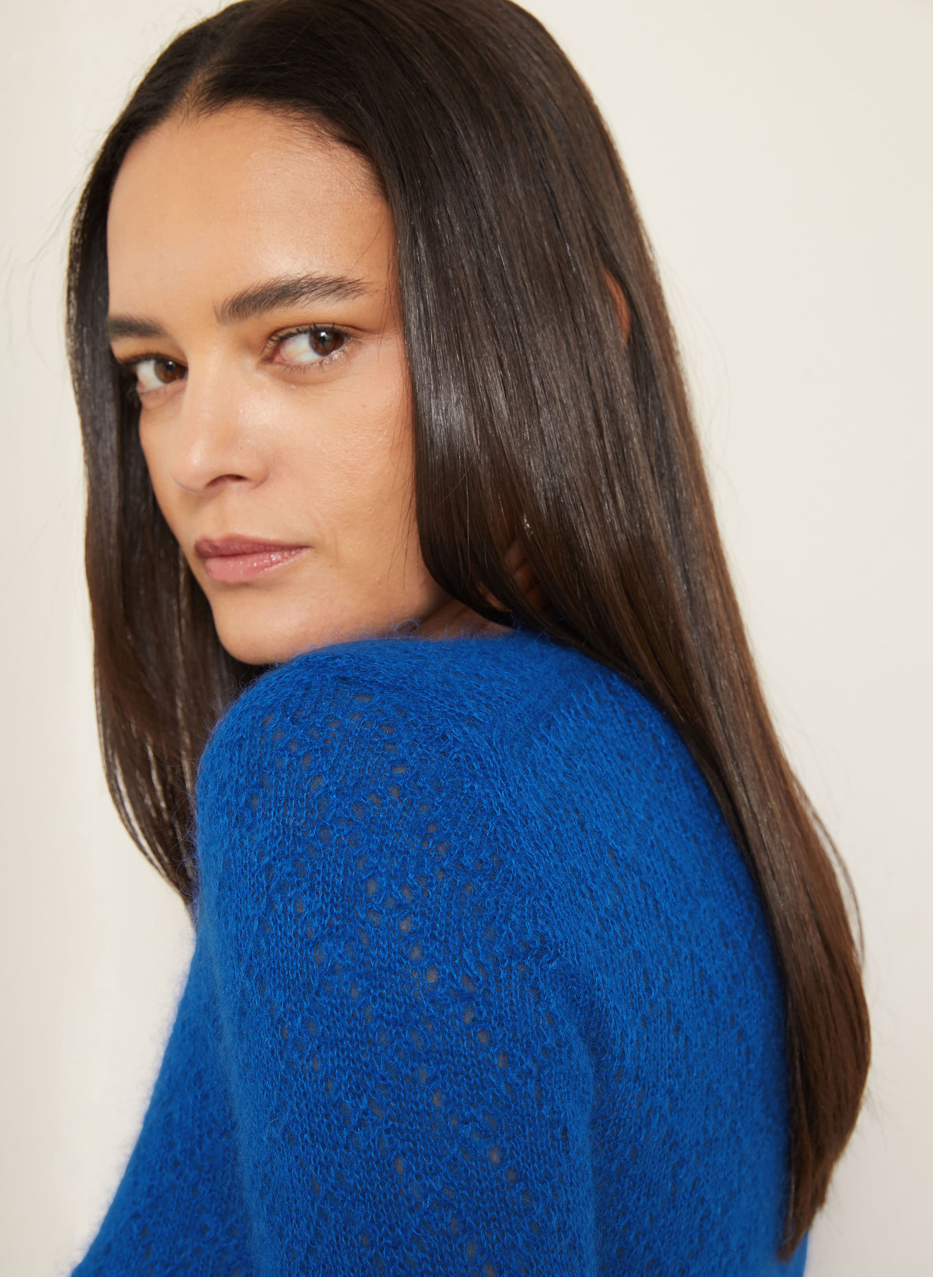JIL SANDER Tröja med mohair och siden: BLÅ