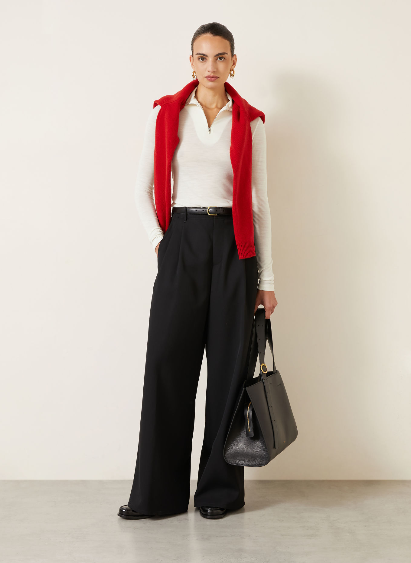JIL SANDER Jersey-schipperstrui met capuchon: ECRU