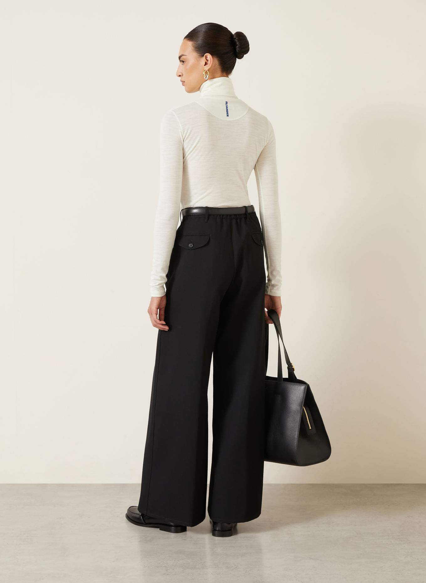 JIL SANDER Jersey-schipperstrui met capuchon: ECRU
