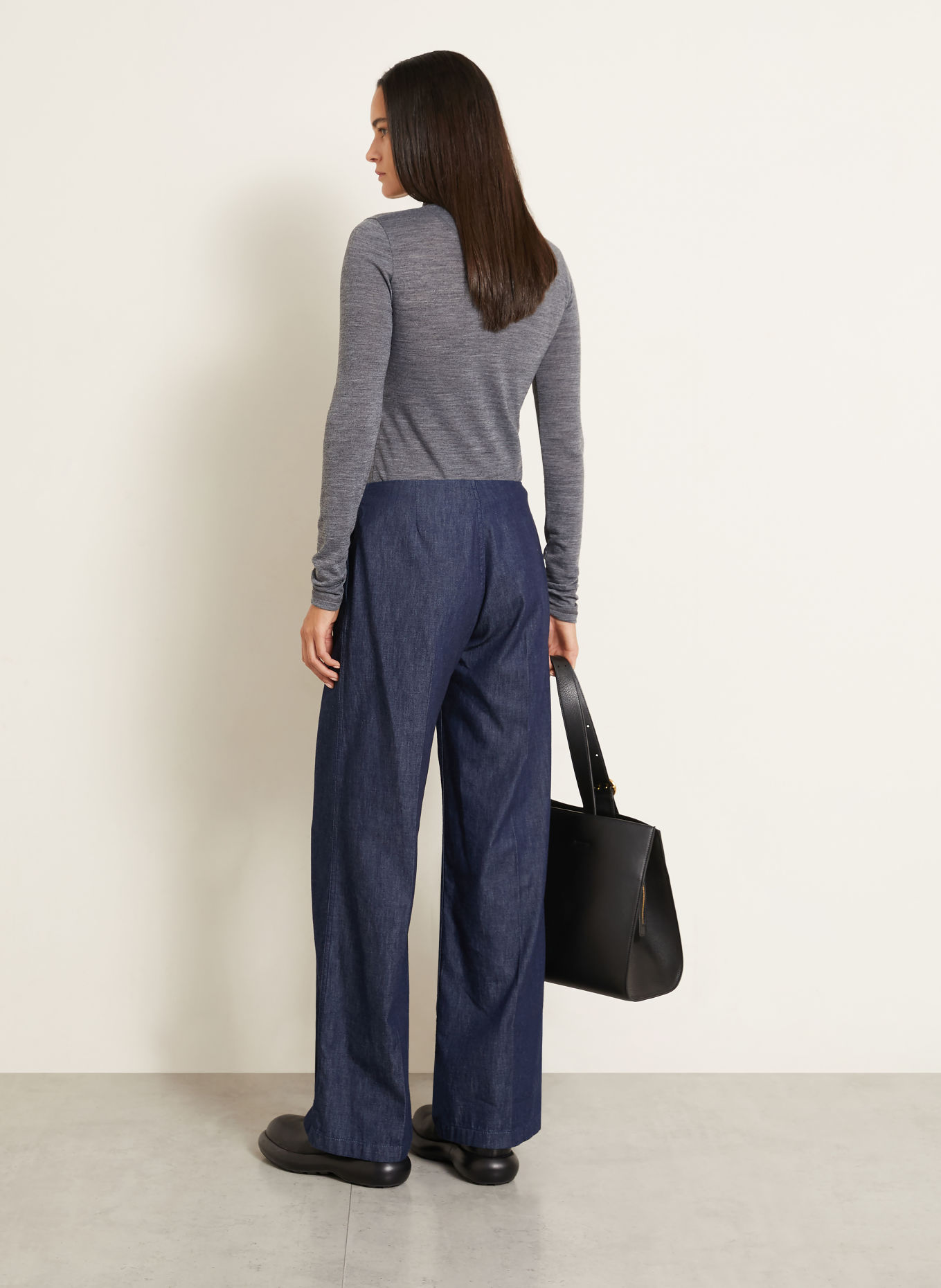 JIL SANDER Tröja med hög krage: GRÅ
