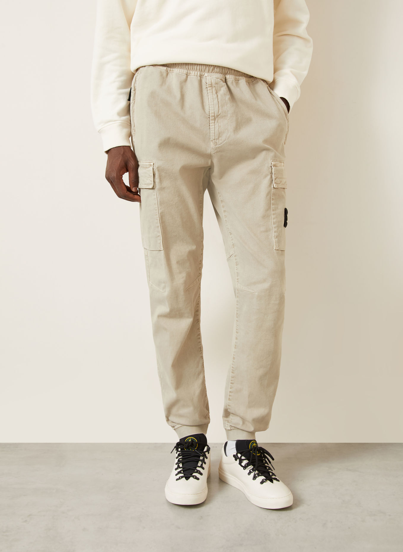 STONE ISLAND Cargohose Regular Tapered Fit: BEIGE
