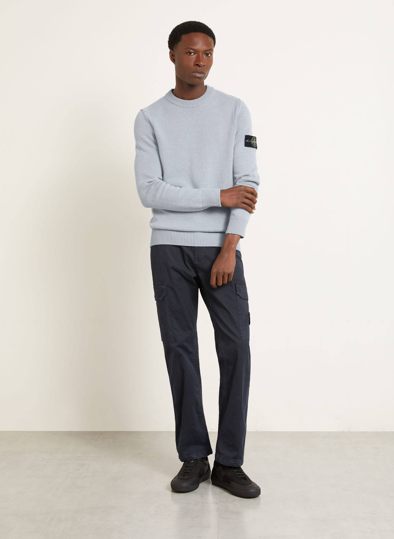 STONE ISLAND Pullover: BLAUGRAU / GELB / SCHWARZ
