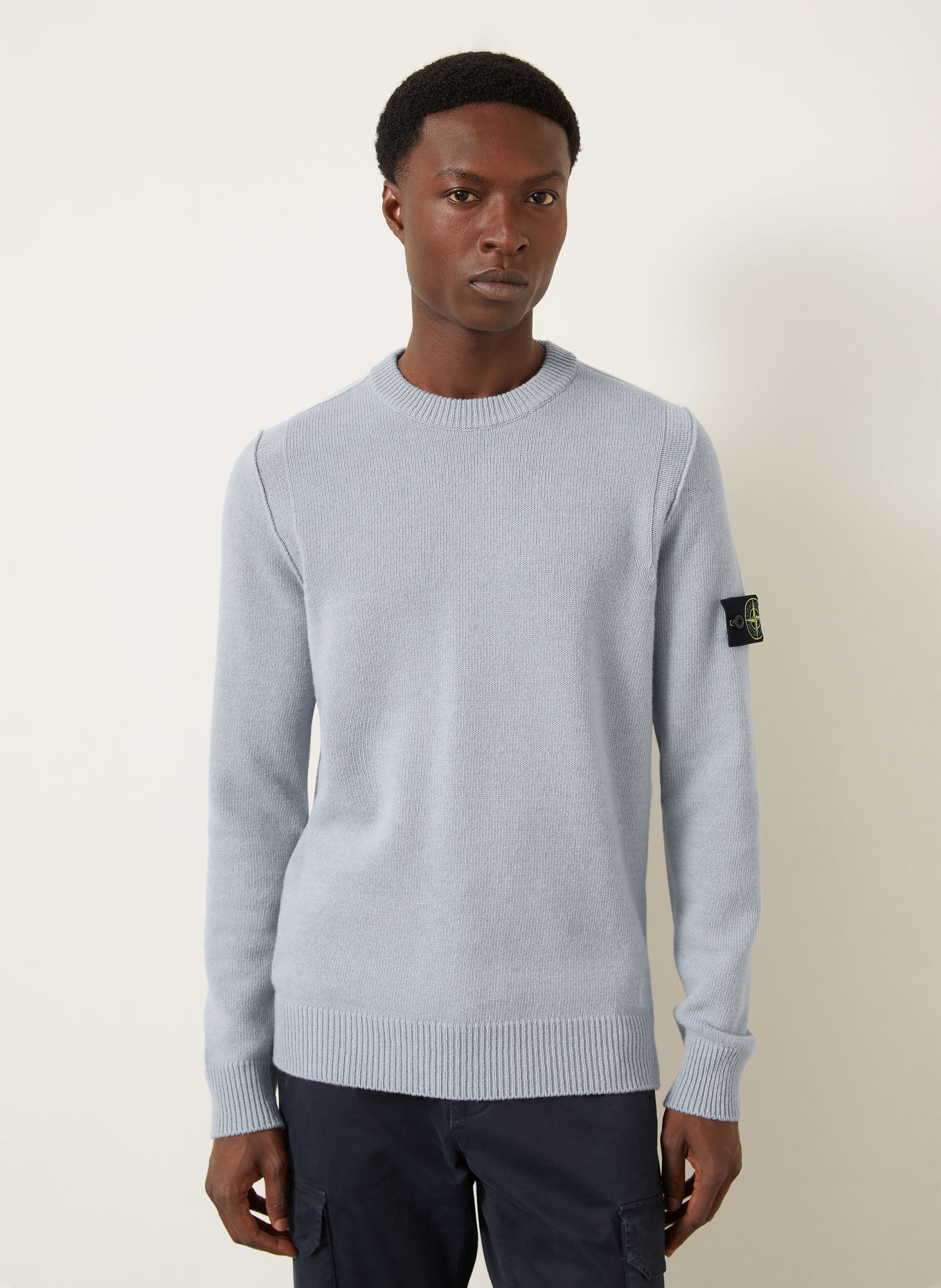 STONE ISLAND Pullover: BLAUGRAU / GELB / SCHWARZ