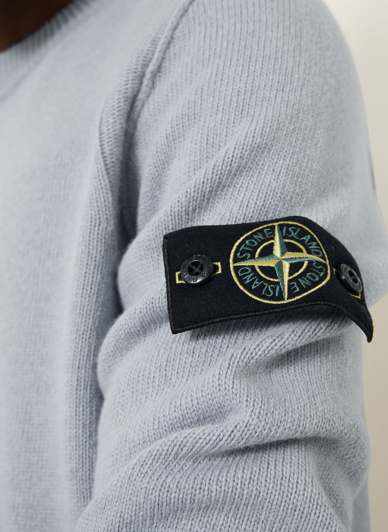 STONE ISLAND Pullover: BLAUGRAU / GELB / SCHWARZ