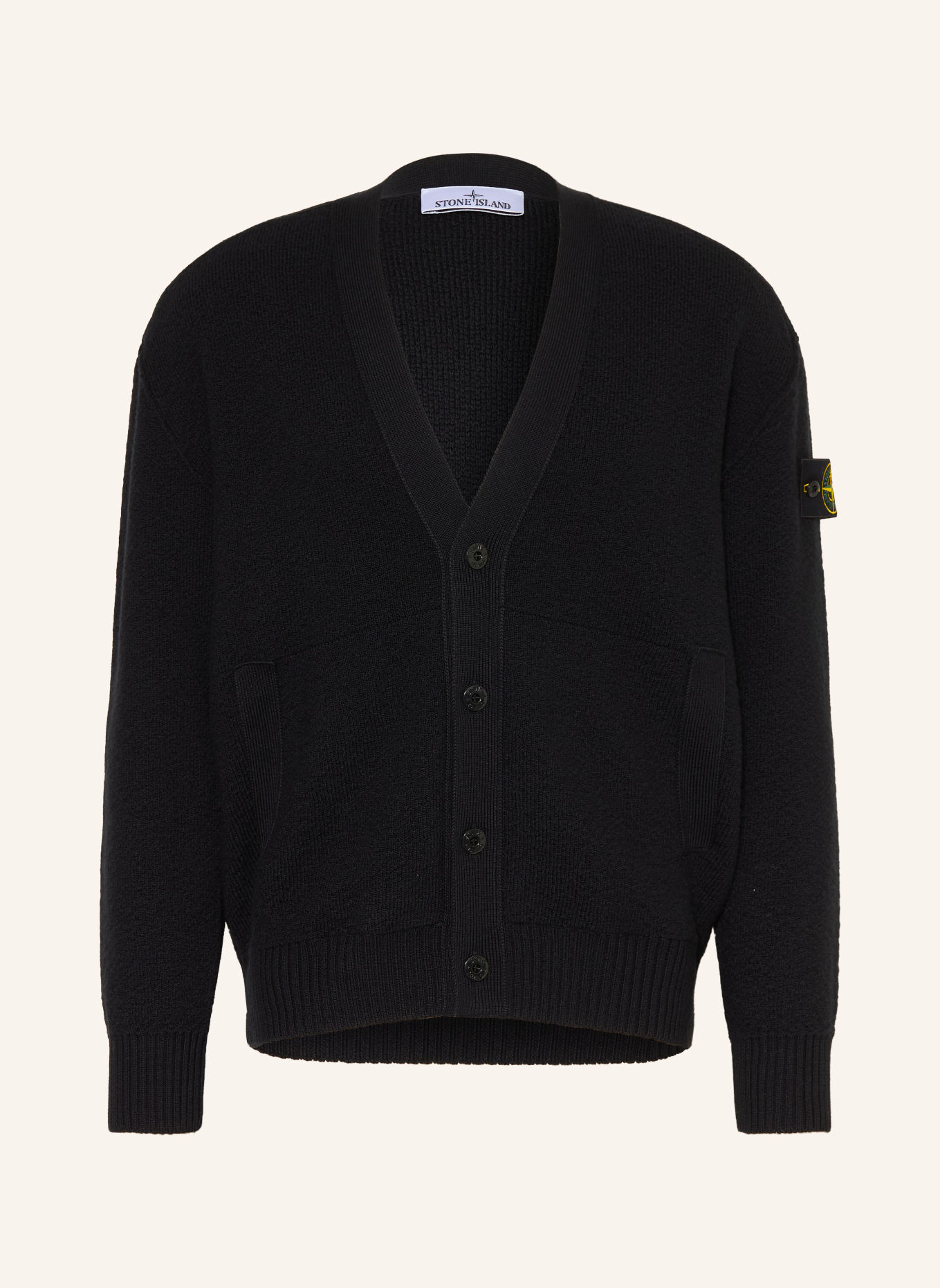 STONE ISLAND Kardigan: CZARNY