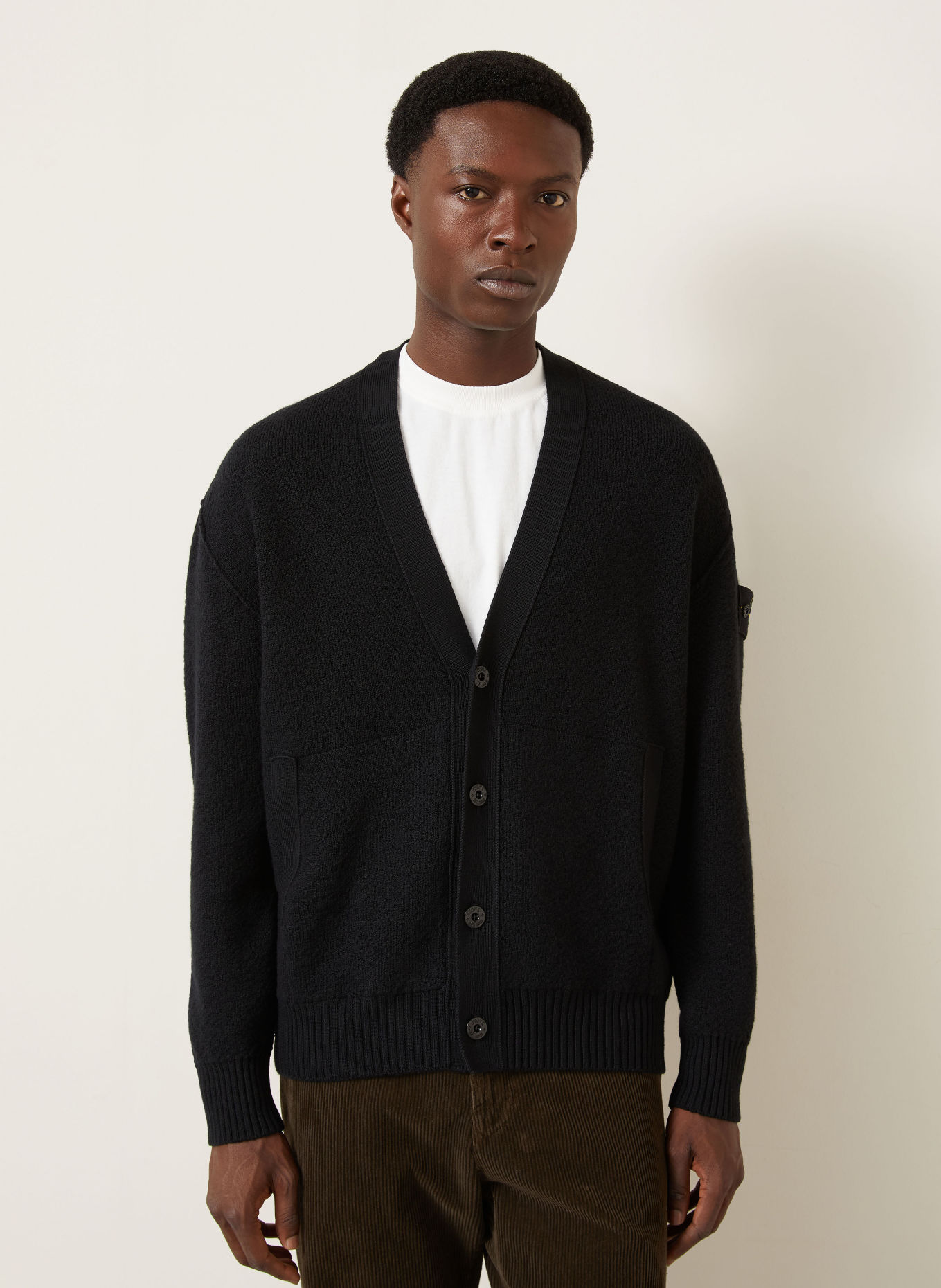 STONE ISLAND Kardigan: CZARNY
