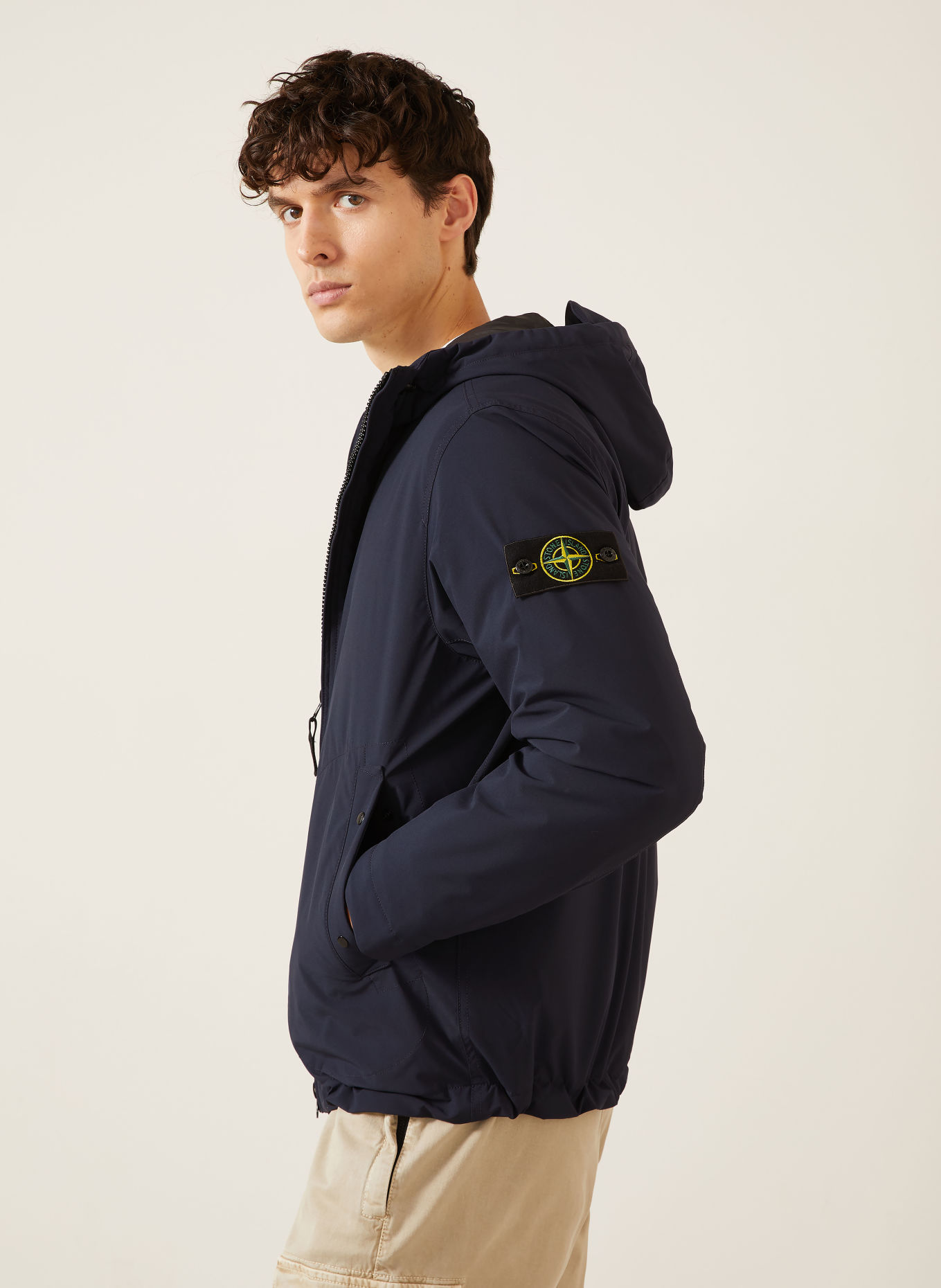 STONE ISLAND Veste softshell: BLEU FONCÉ