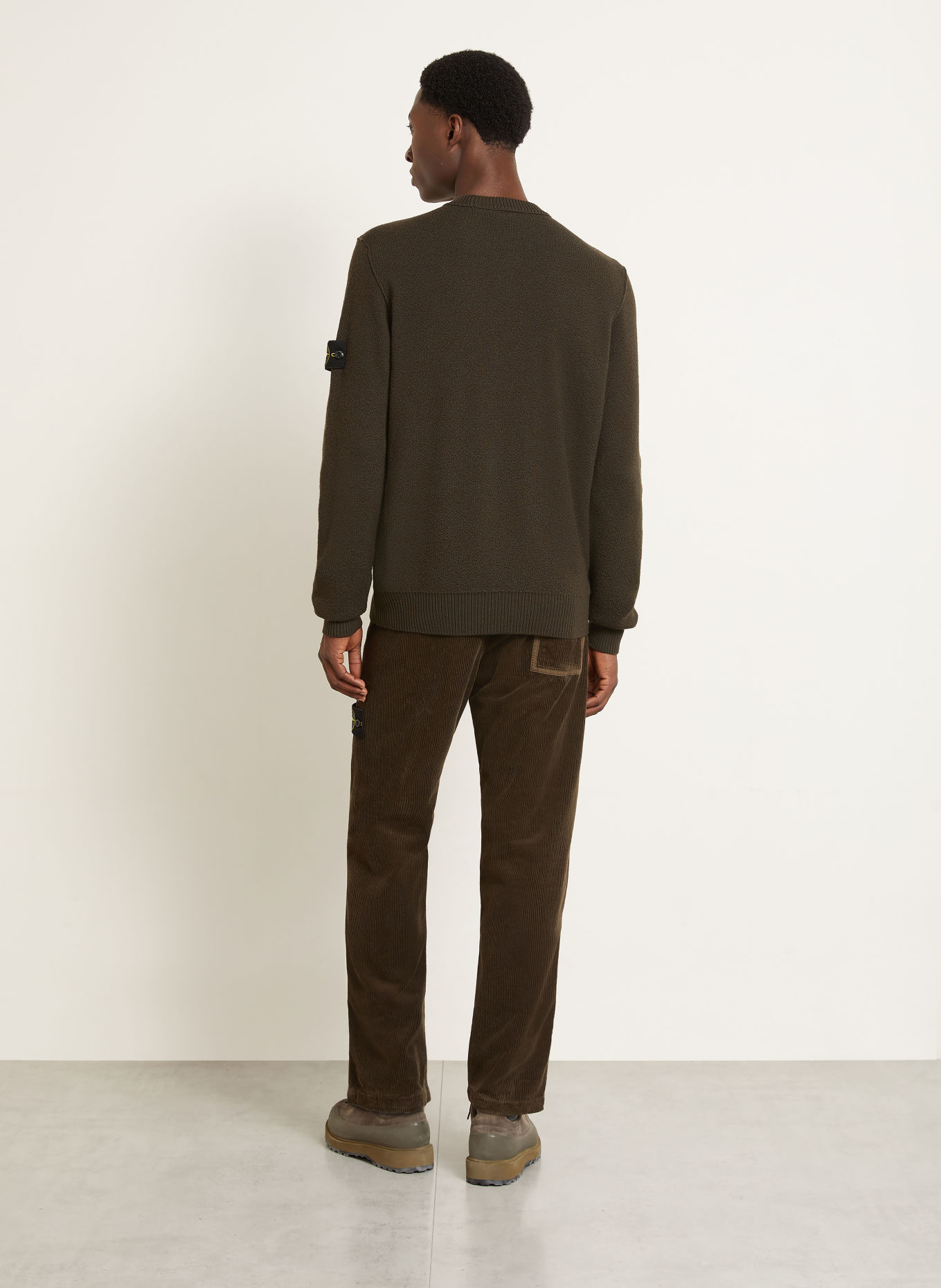 STONE ISLAND Pullover: DUNKELBRAUN / GELB / SCHWARZ