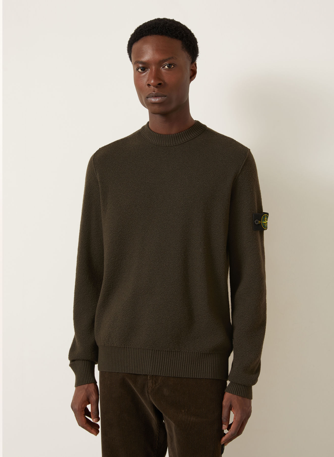 STONE ISLAND Pullover: DUNKELBRAUN / GELB / SCHWARZ