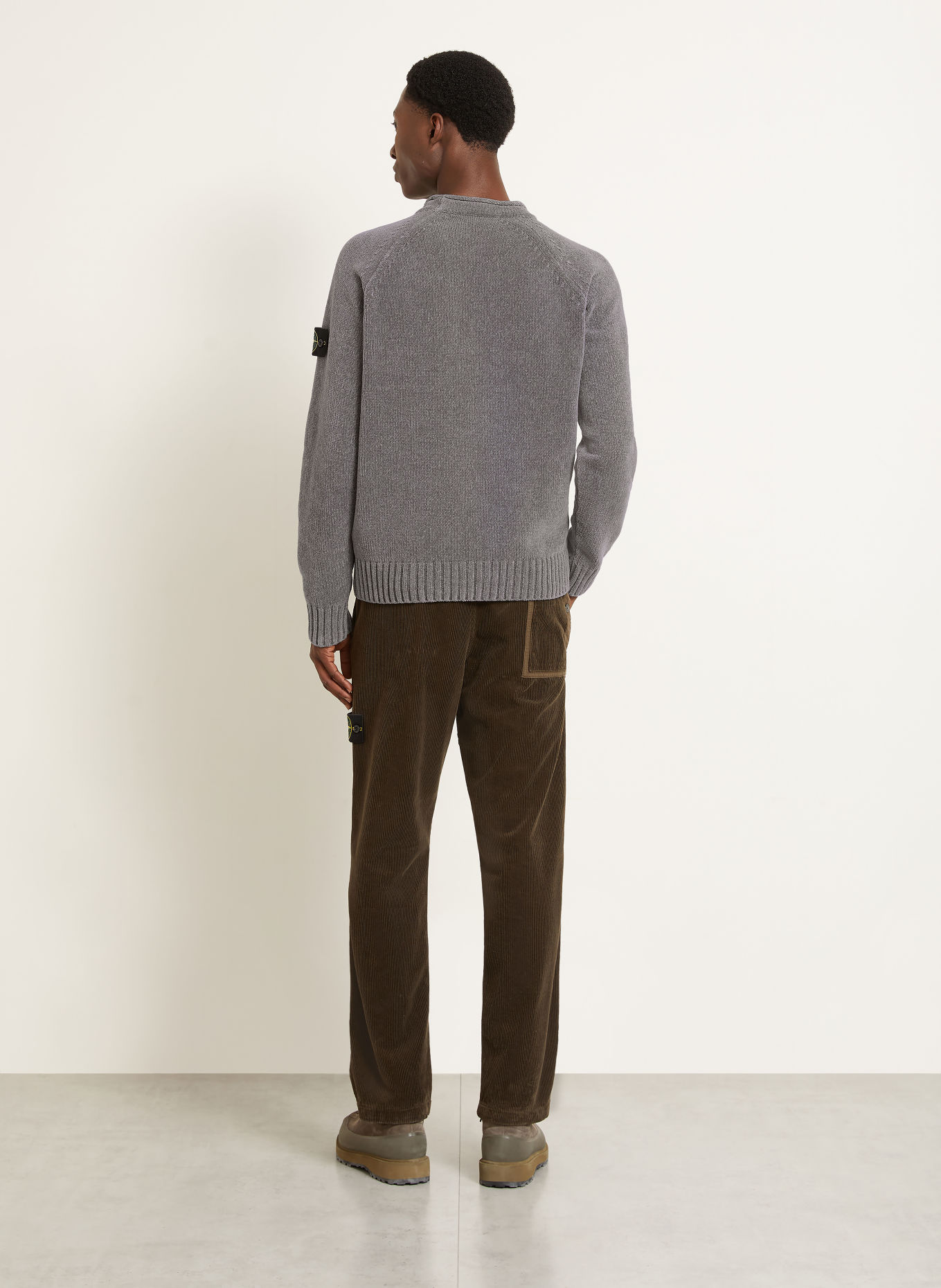 STONE ISLAND Pullover: GRAU / GELB / SCHWARZ