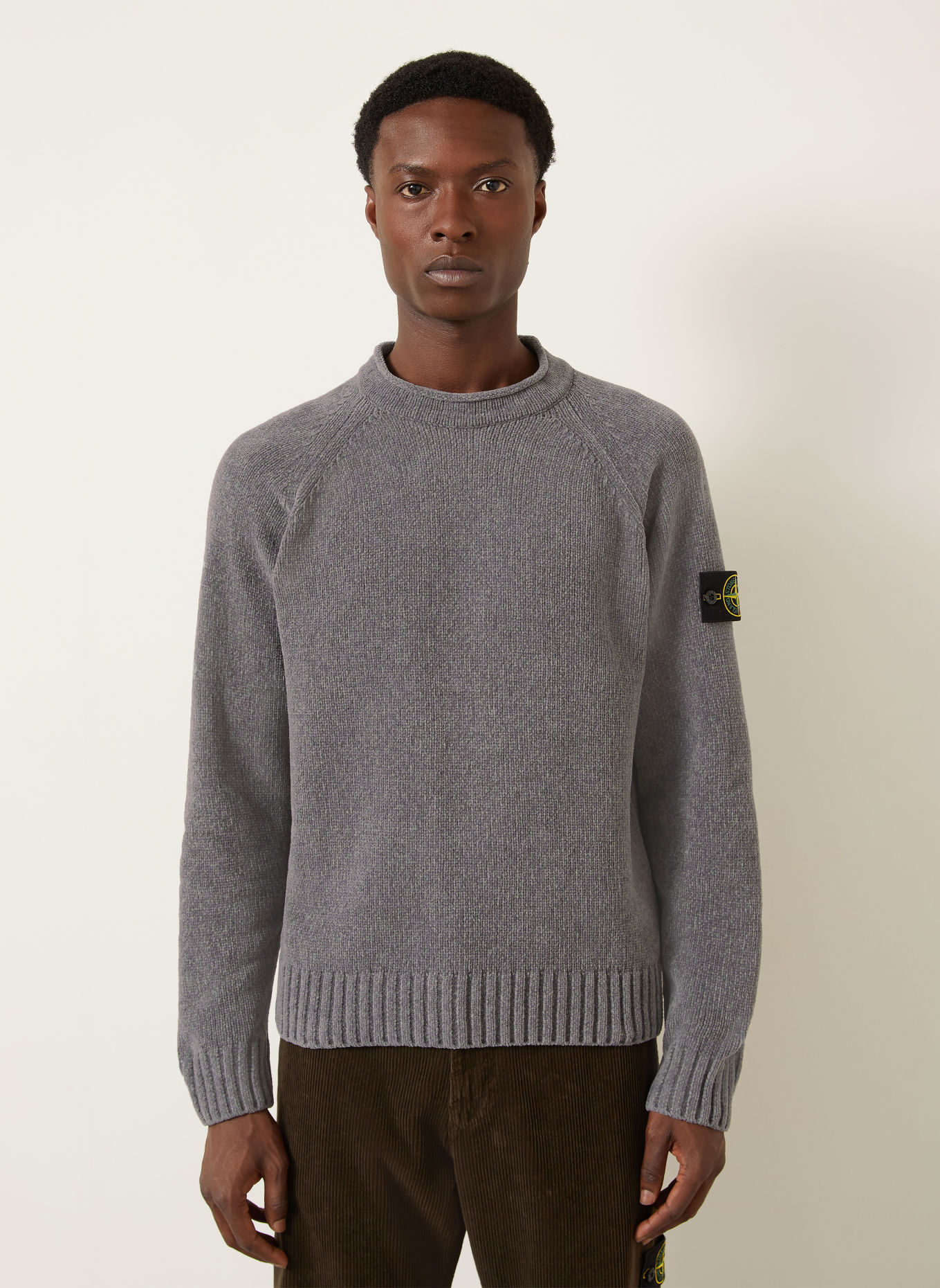 STONE ISLAND Pullover: GRAU / GELB / SCHWARZ