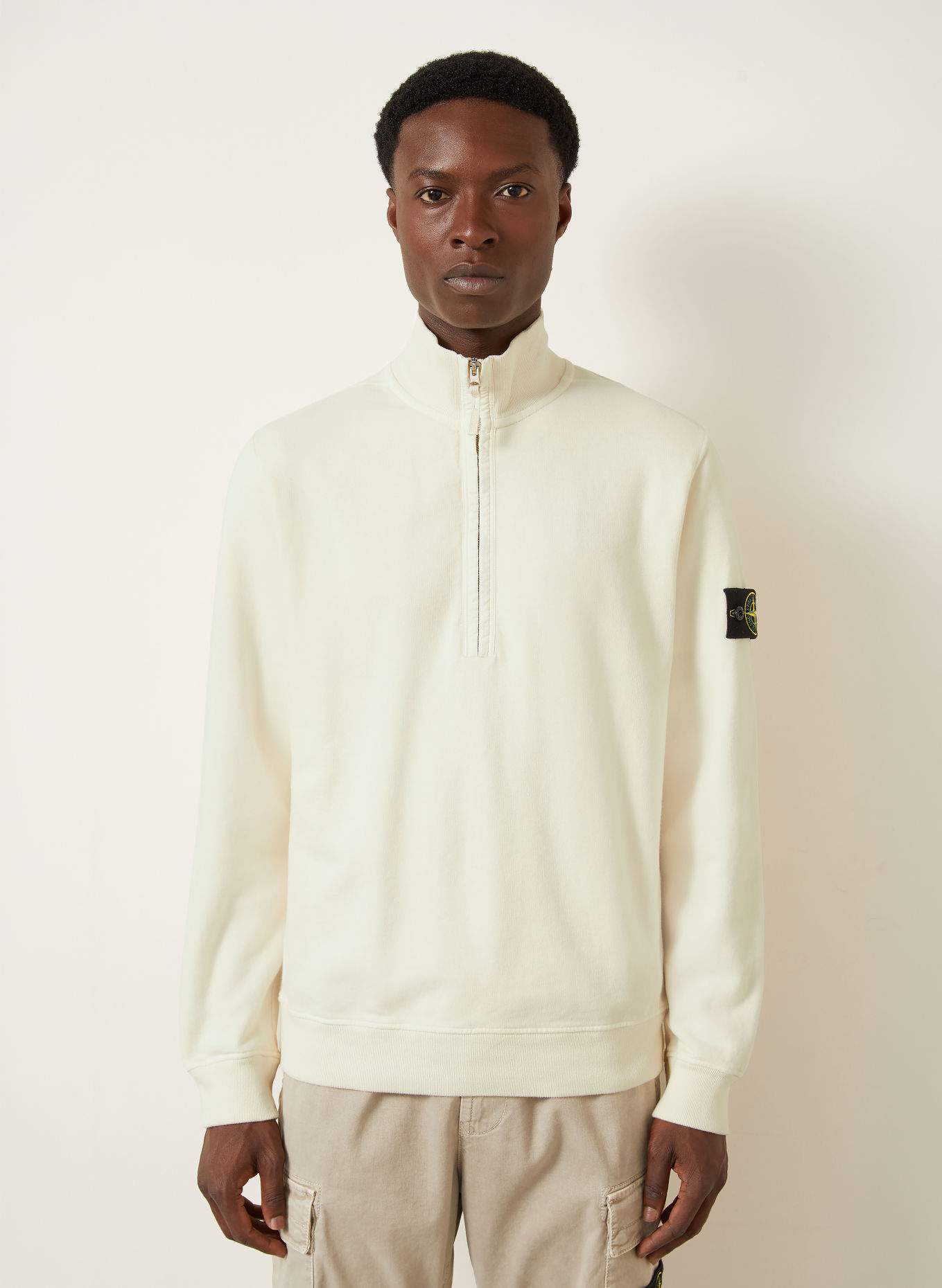 STONE ISLAND Sweat-Troyer: CREME / GELB / SCHWARZ