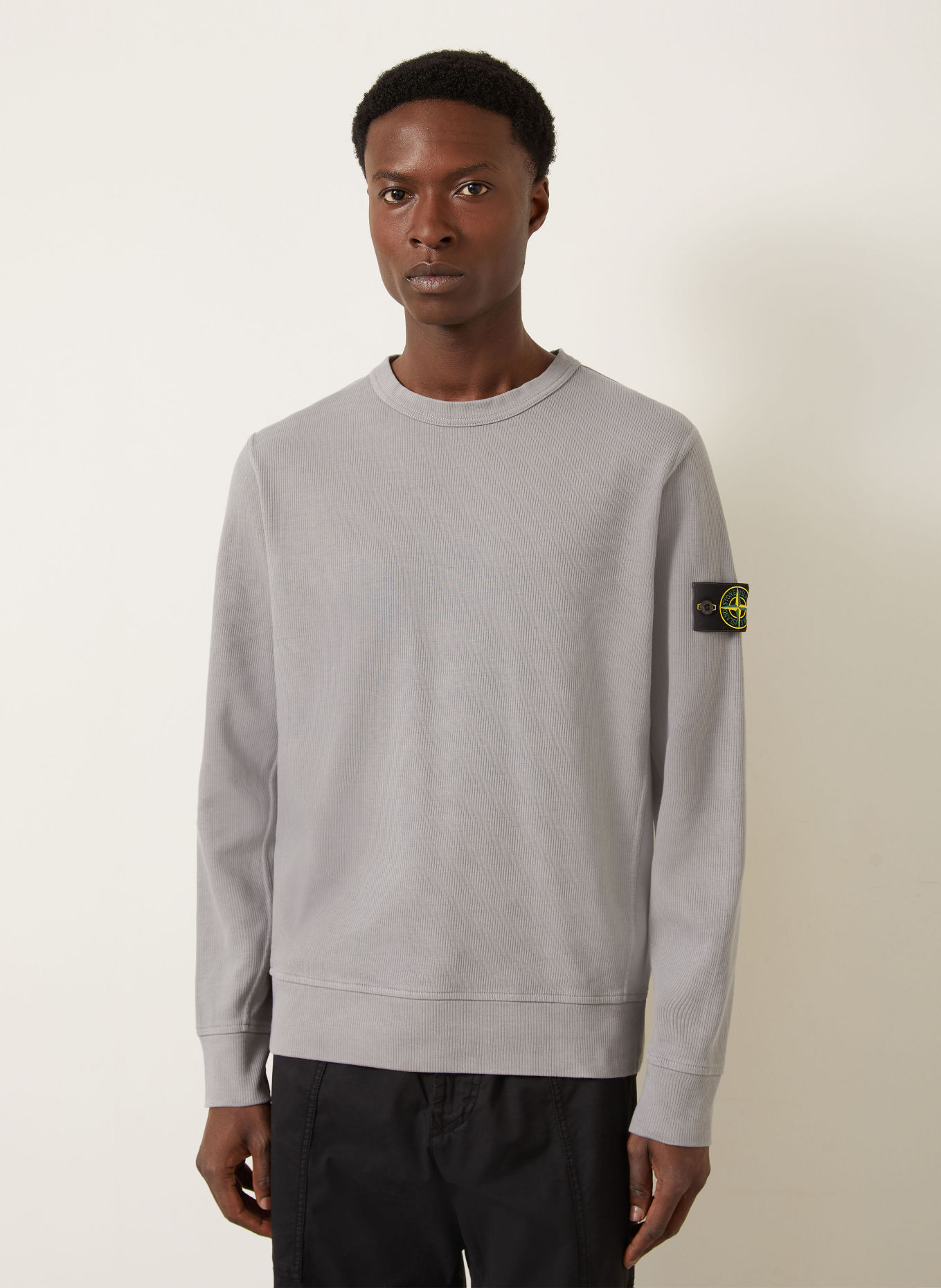 STONE ISLAND Sweatshirt: GRAU / GELB / SCHWARZ
