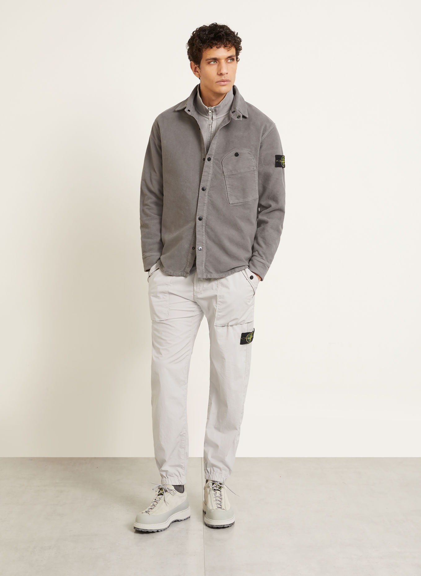 STONE ISLAND Svrchní košile: ŠEDÁ