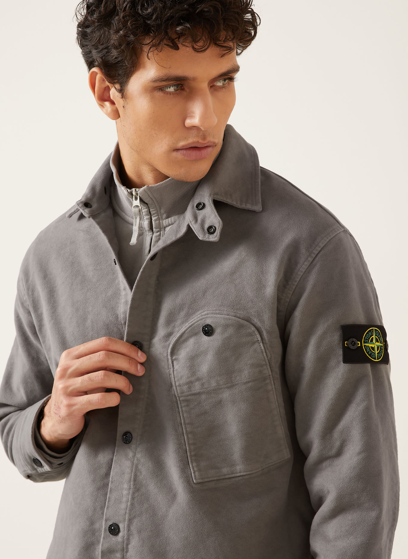 STONE ISLAND Svrchní košile: ŠEDÁ