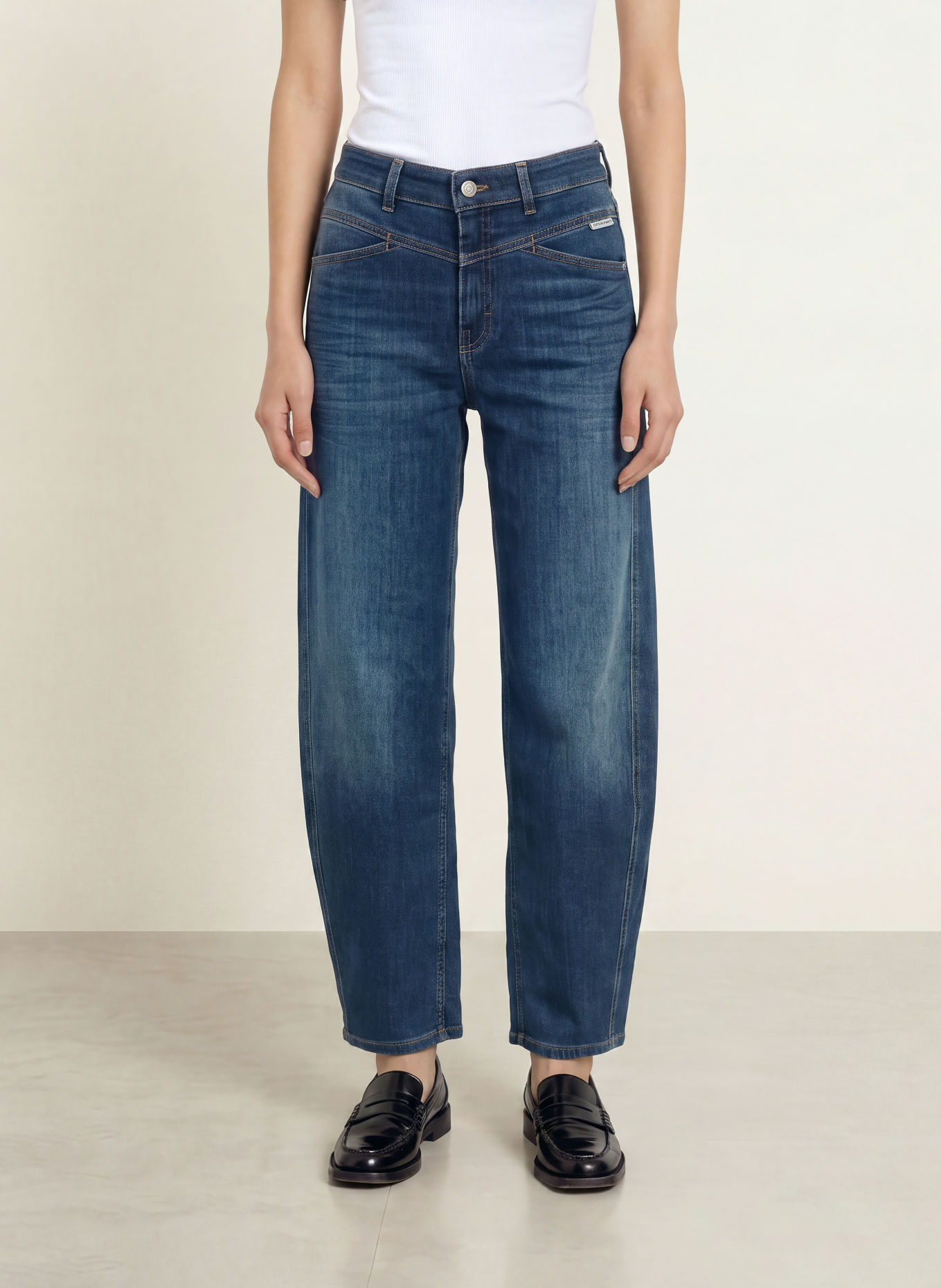 OPUS PANTS Barrel Jeans MENI COUPE: 70216 dark blue