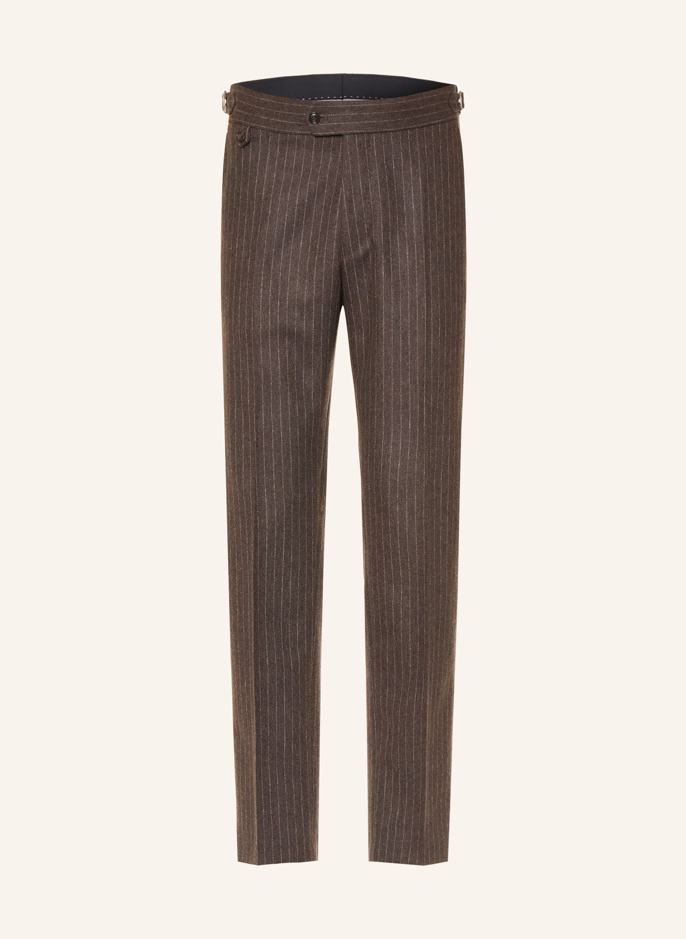 TIGER OF SWEDEN Broek TENSE Regular Fit: MARRON FONCÉ / ECRU